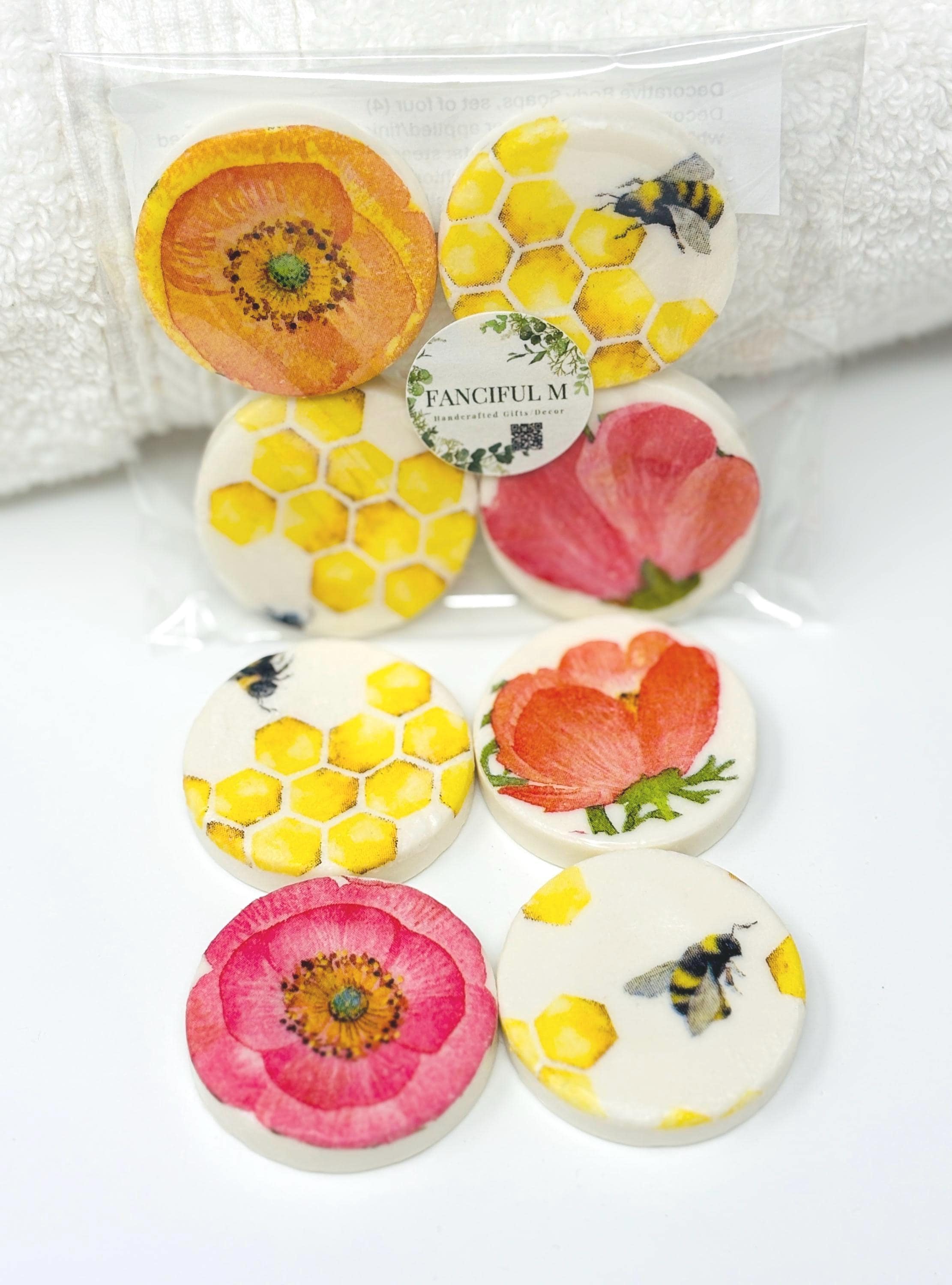 Decorative Mini Soaps, Set of 4, Blossoms