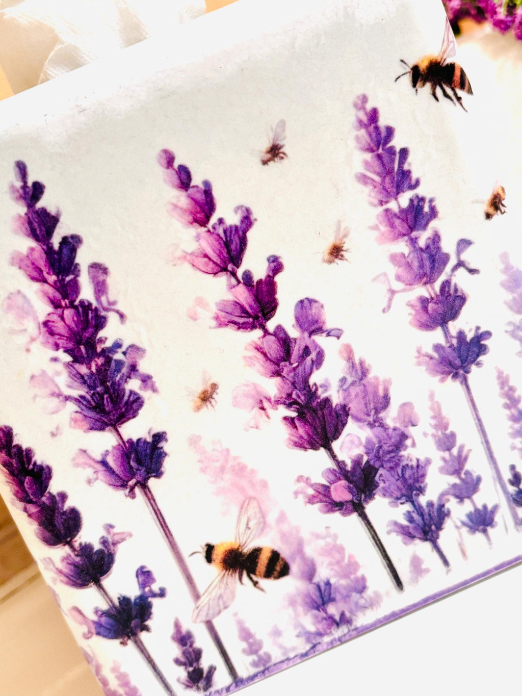 Vanity Tissue Box Holder, Lavender Design