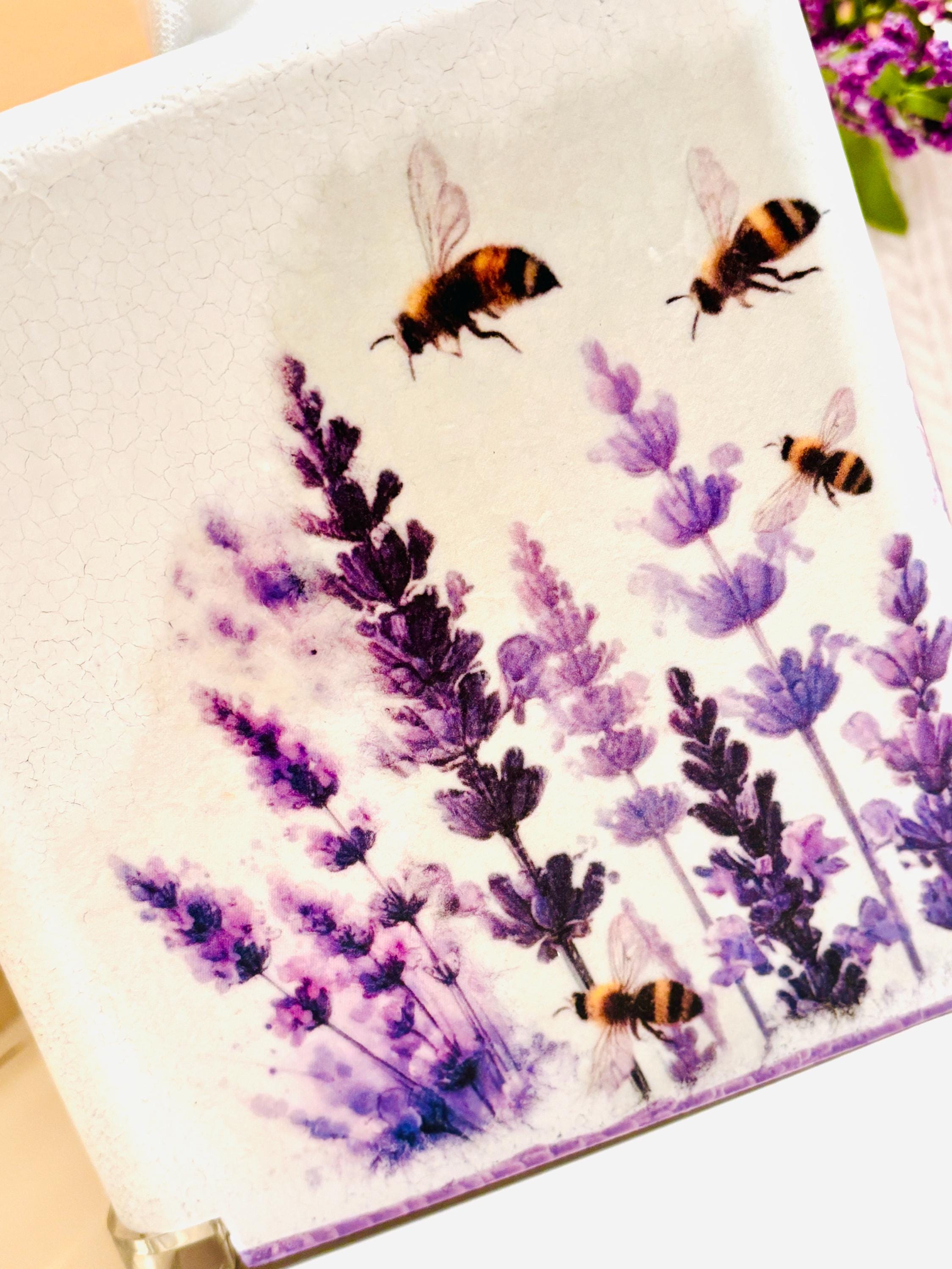 Vanity Tissue Box Holder, Lavender Design