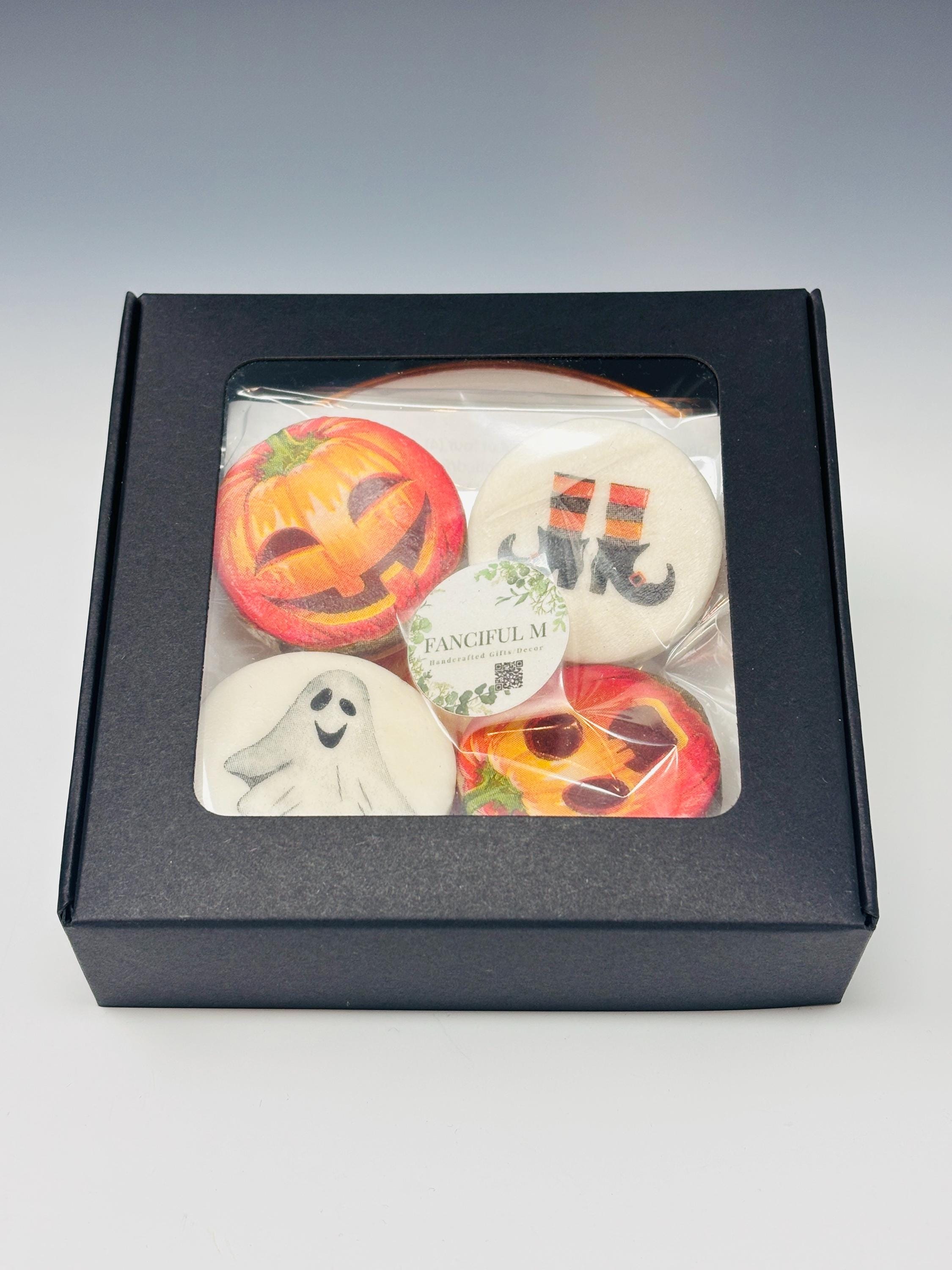 Decorative Mini Soaps, Set of 4, Halloween Pumpkins