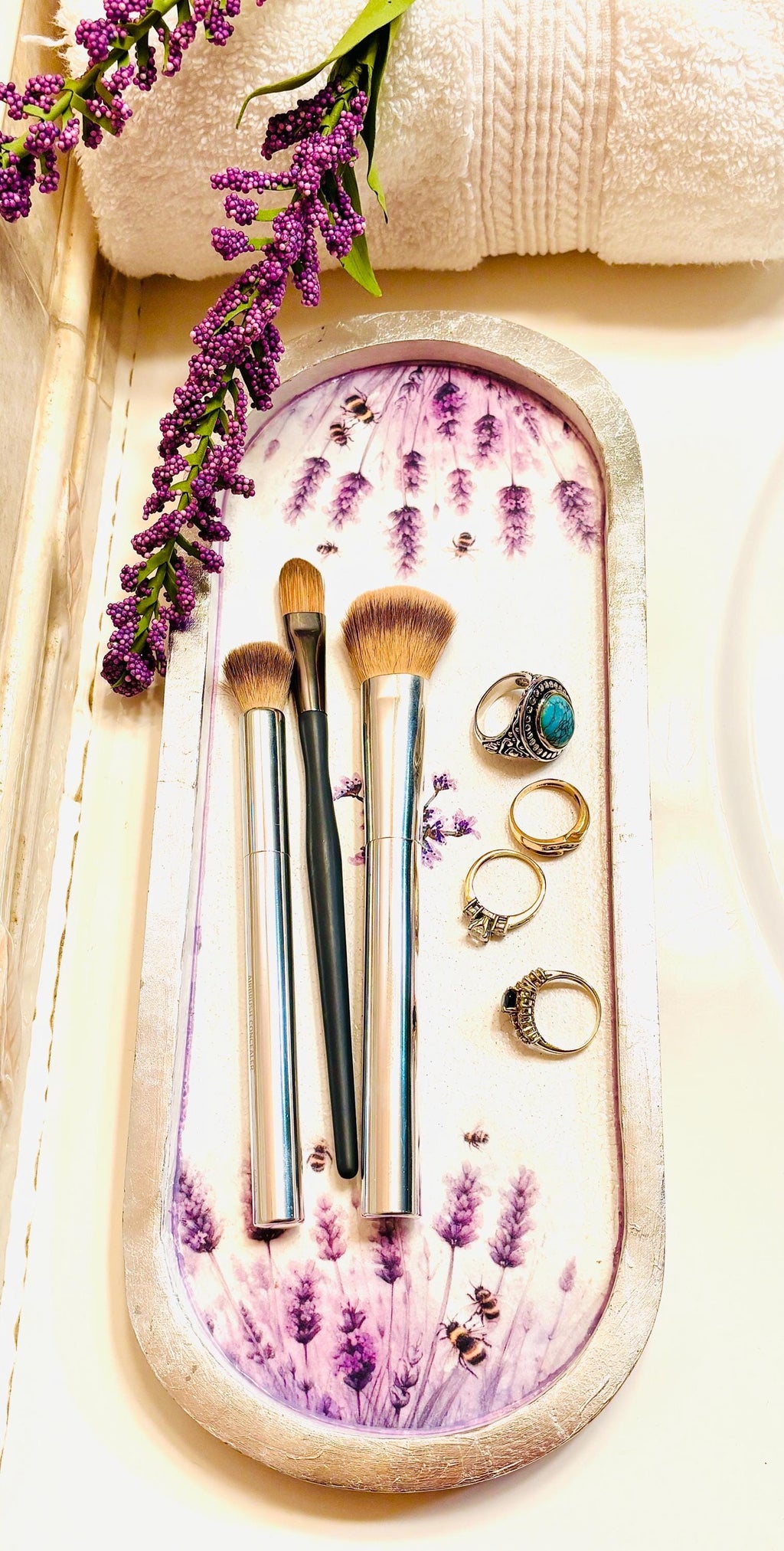 Vanity Tray, Lavender Design