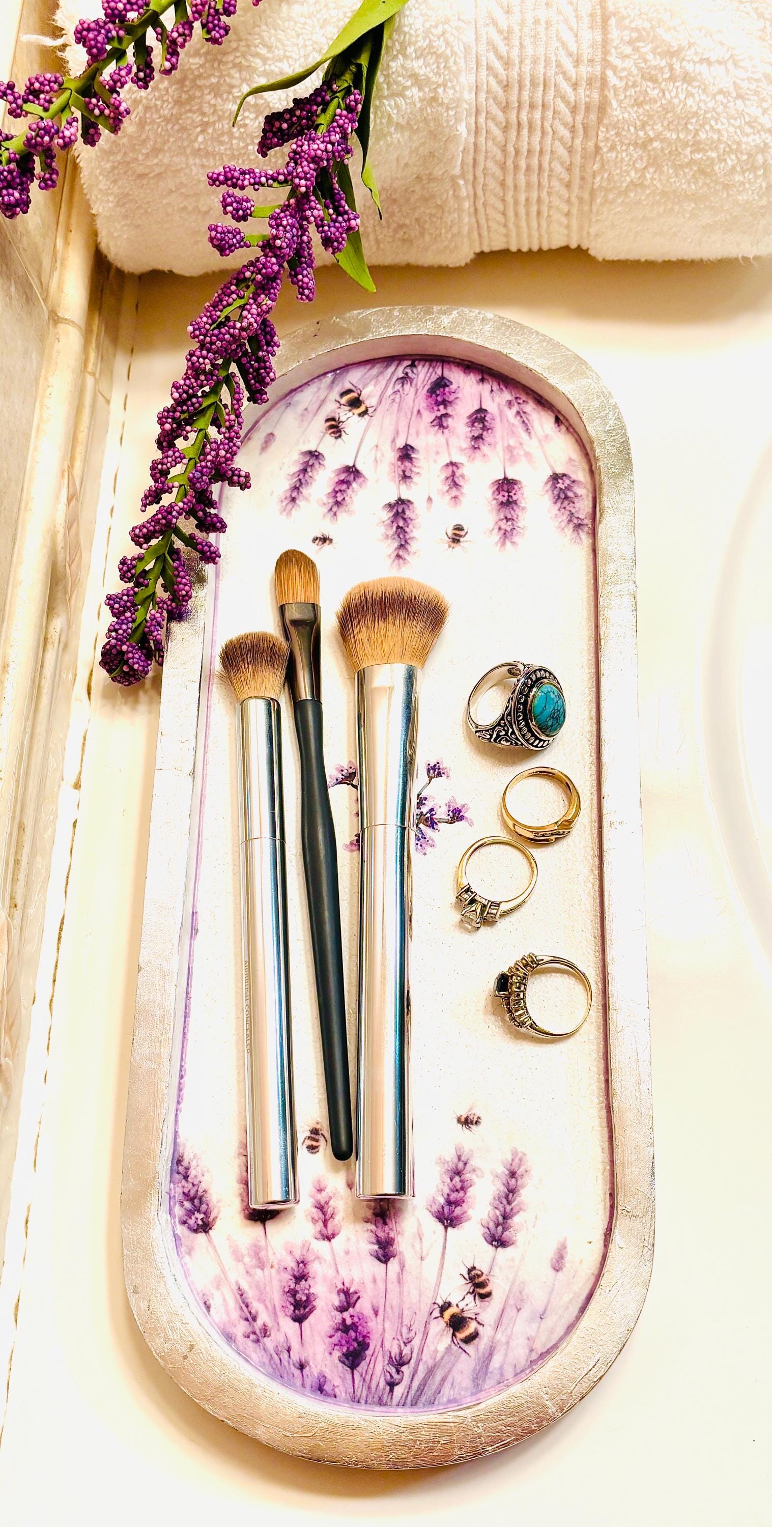 Vanity Tray, Lavender Design