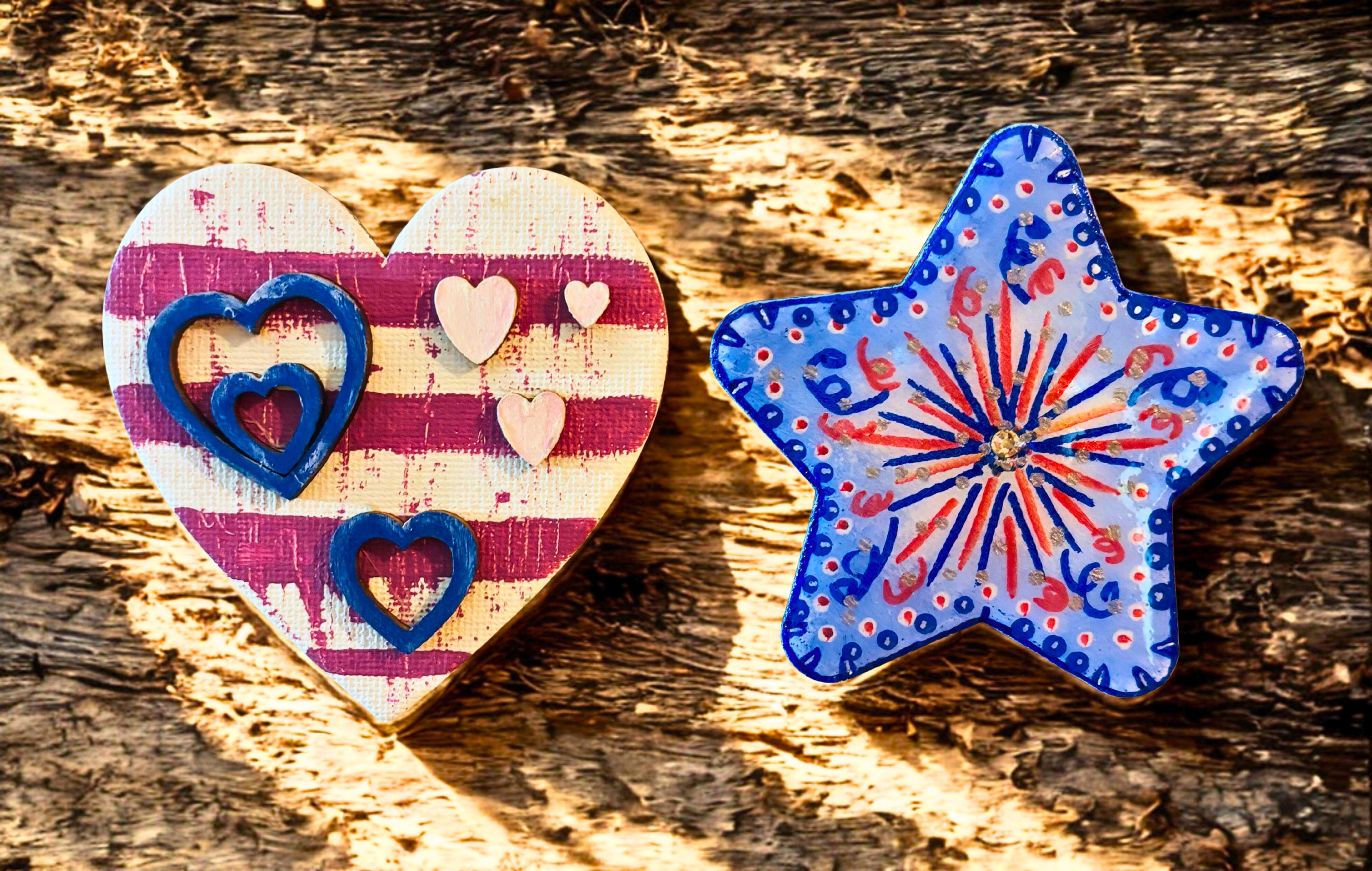 Decoupaged Mini Canvas Magnets, Patriotic 2