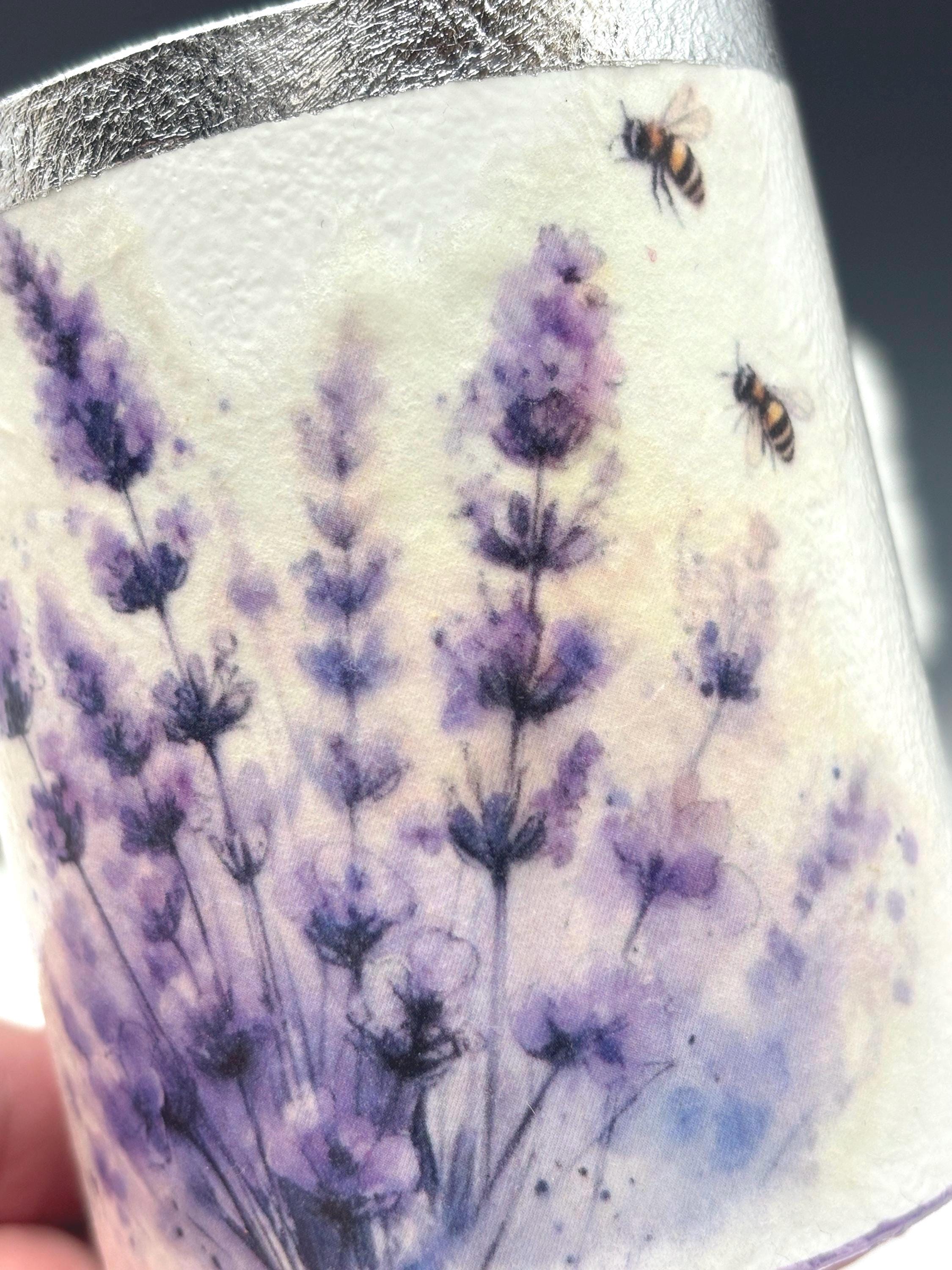 Country Chic Lavender Vanity Jar with Lid, 12 oz.