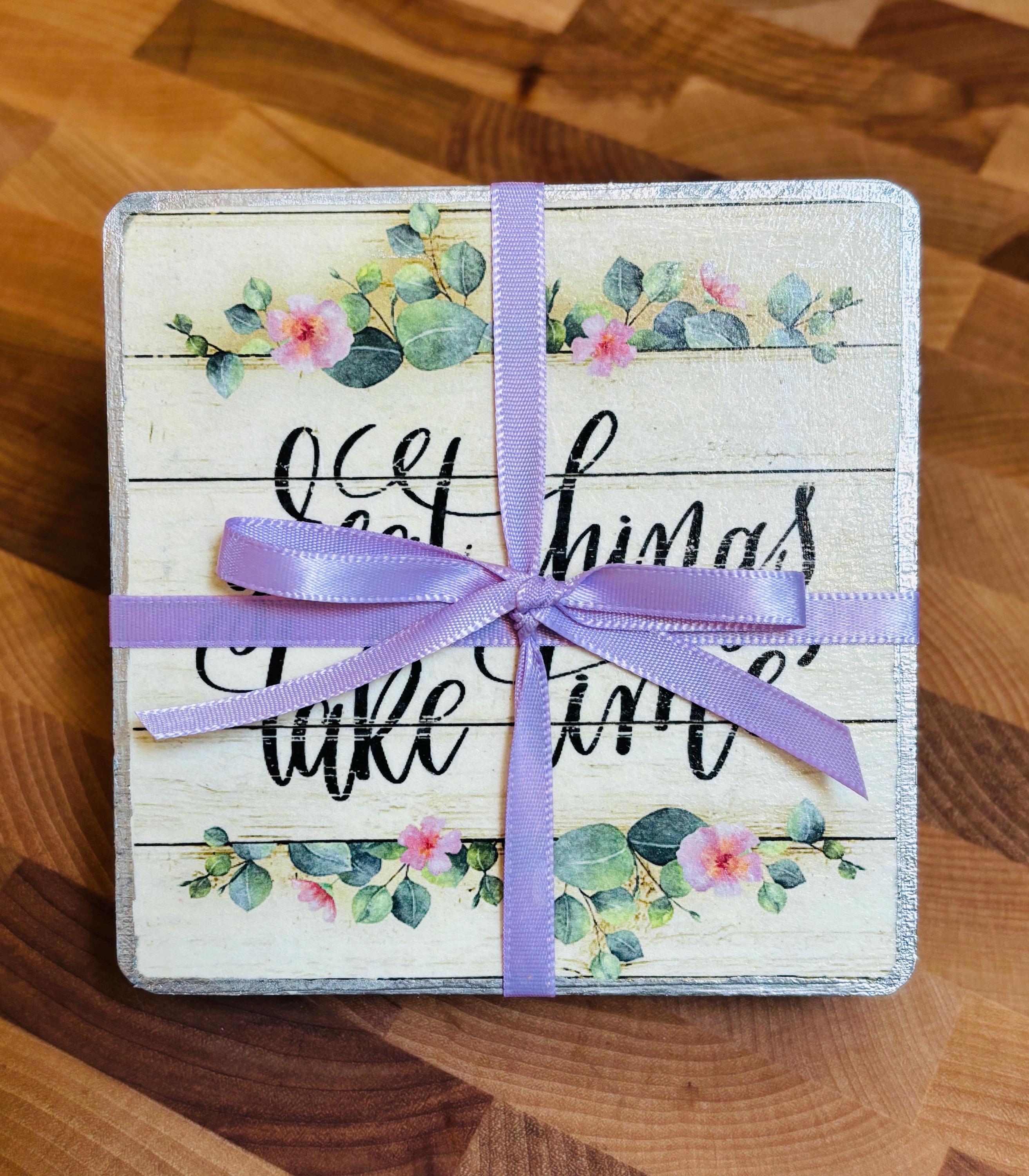 Wood Coasters, Decoupage Art, Inspirational Quotes