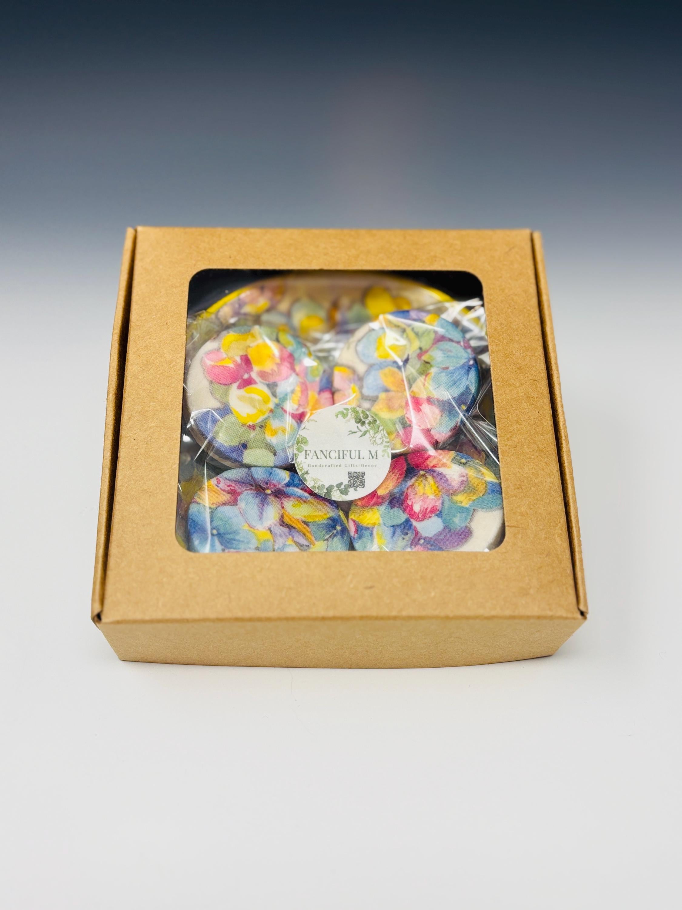 Decorative Mini Soaps, Set of 4, Hydrangeas