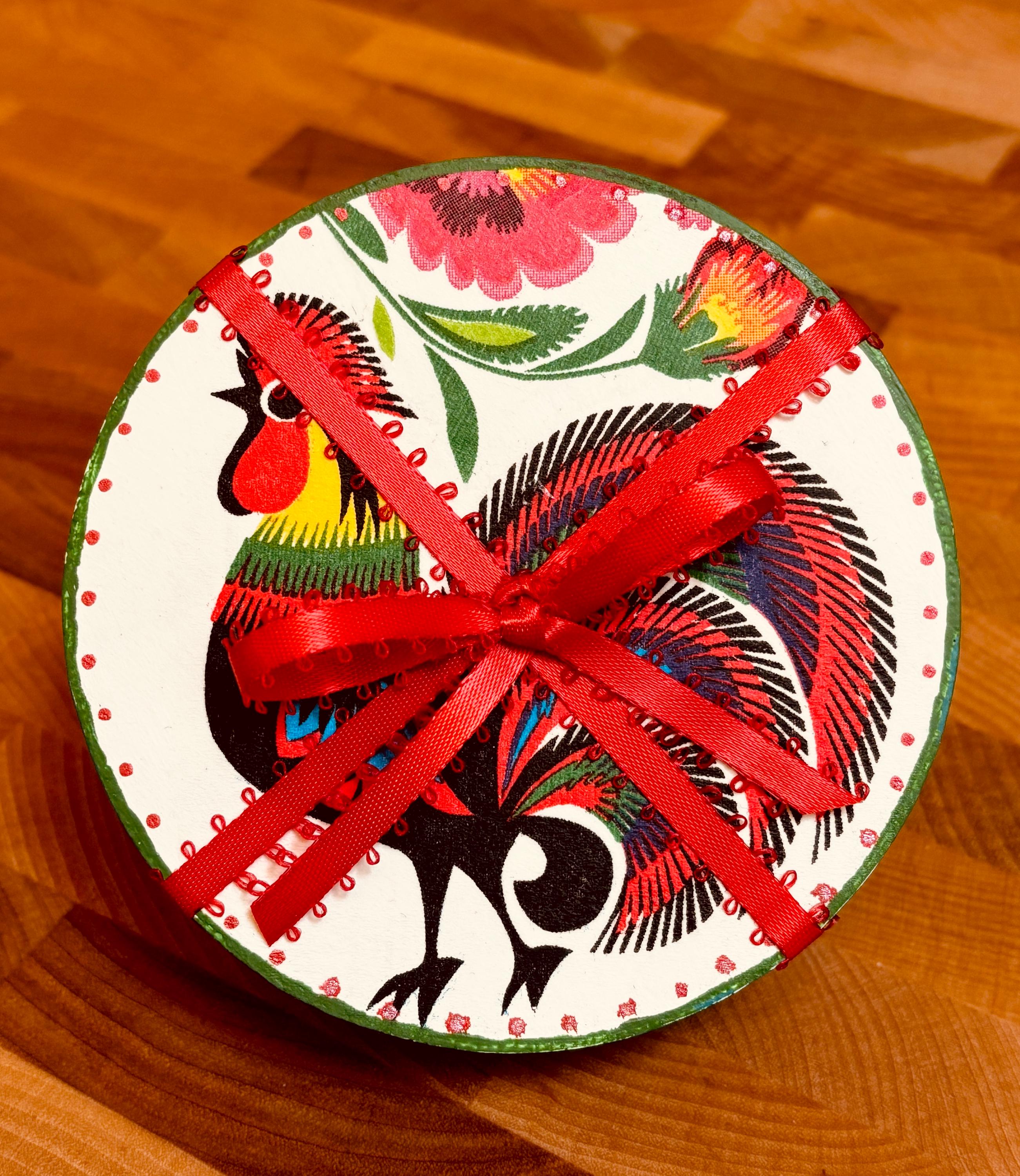 Wood Coasters, Decoupage Art, Roosters
