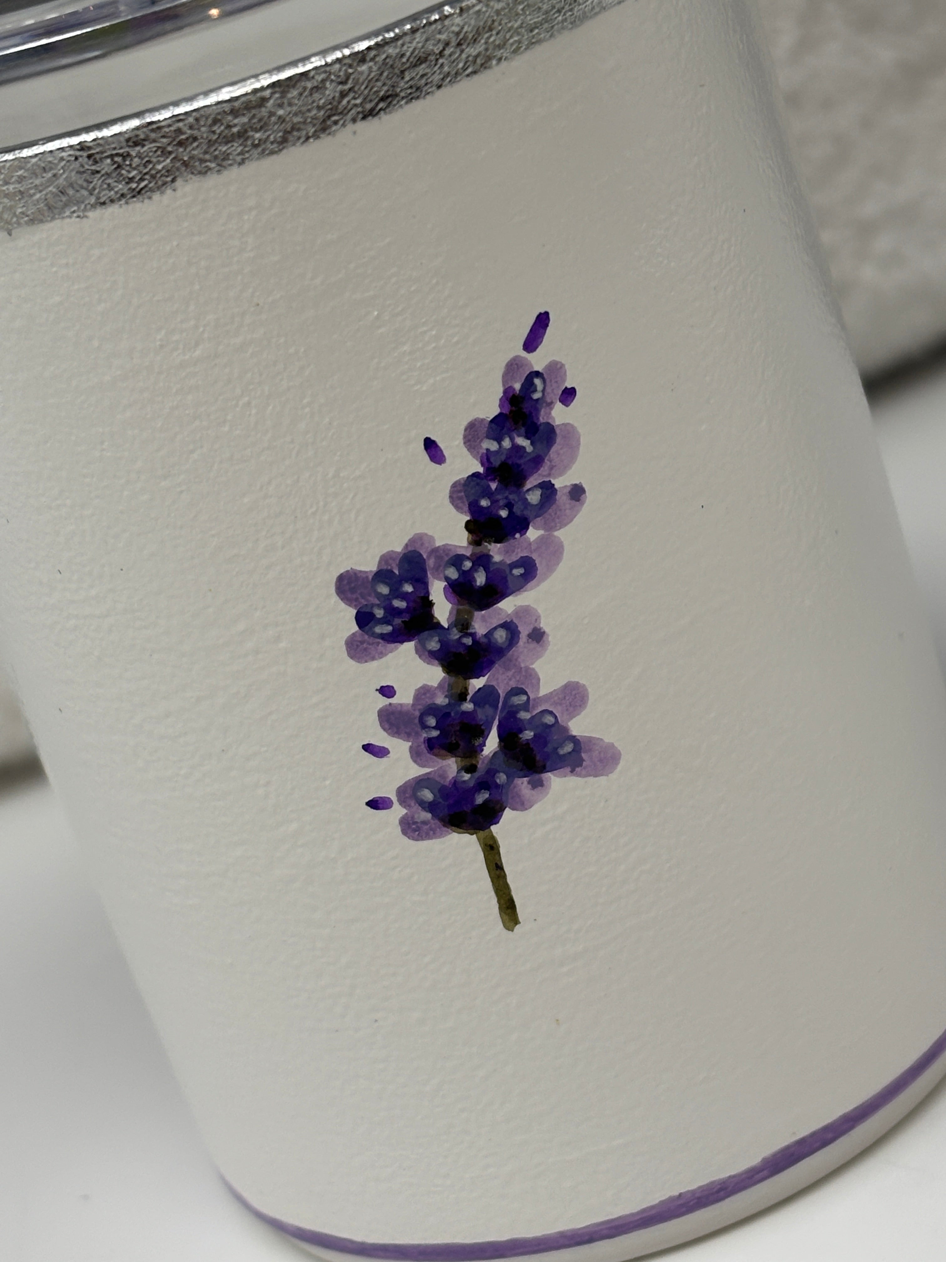 Lavender Decor, Vanity Jars with Lids, 10 oz. Set of 2