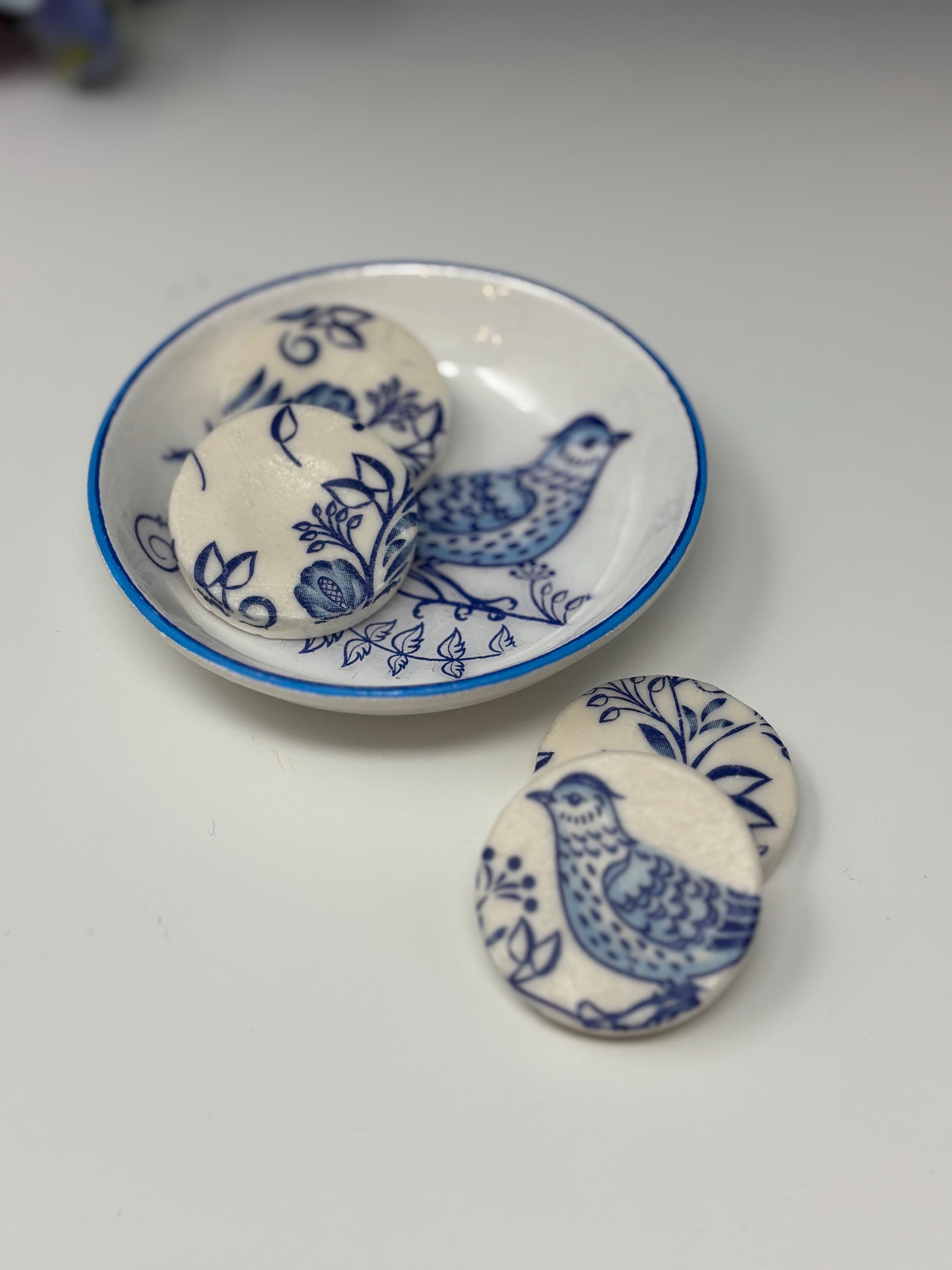 Decorative Mini Soaps, Set of 4, Blue Bird