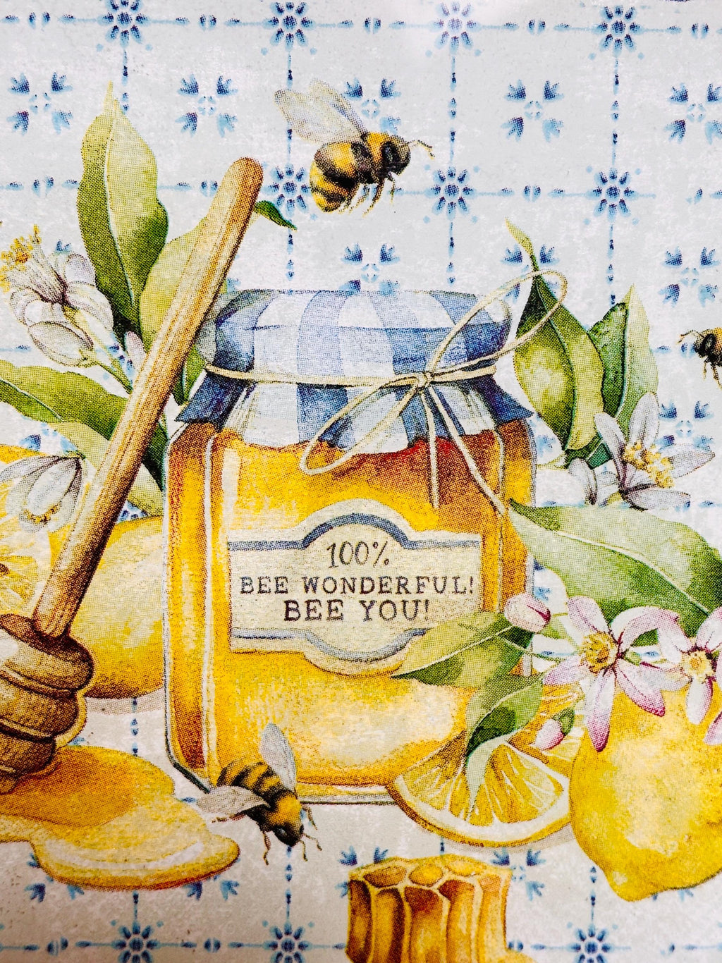 Charcuterie Board Square 10" Glass, Honey Bee