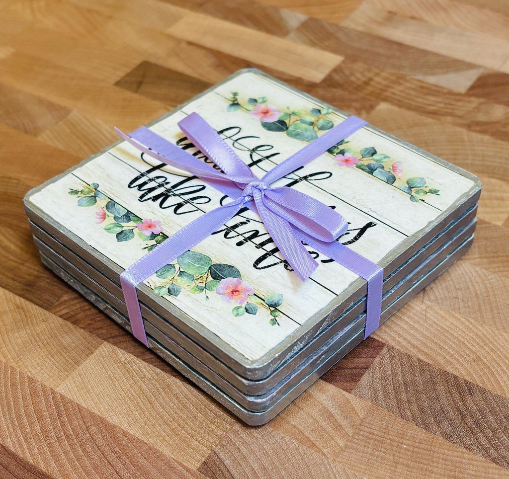 Wood Coasters, Decoupage Art, Inspirational Quotes