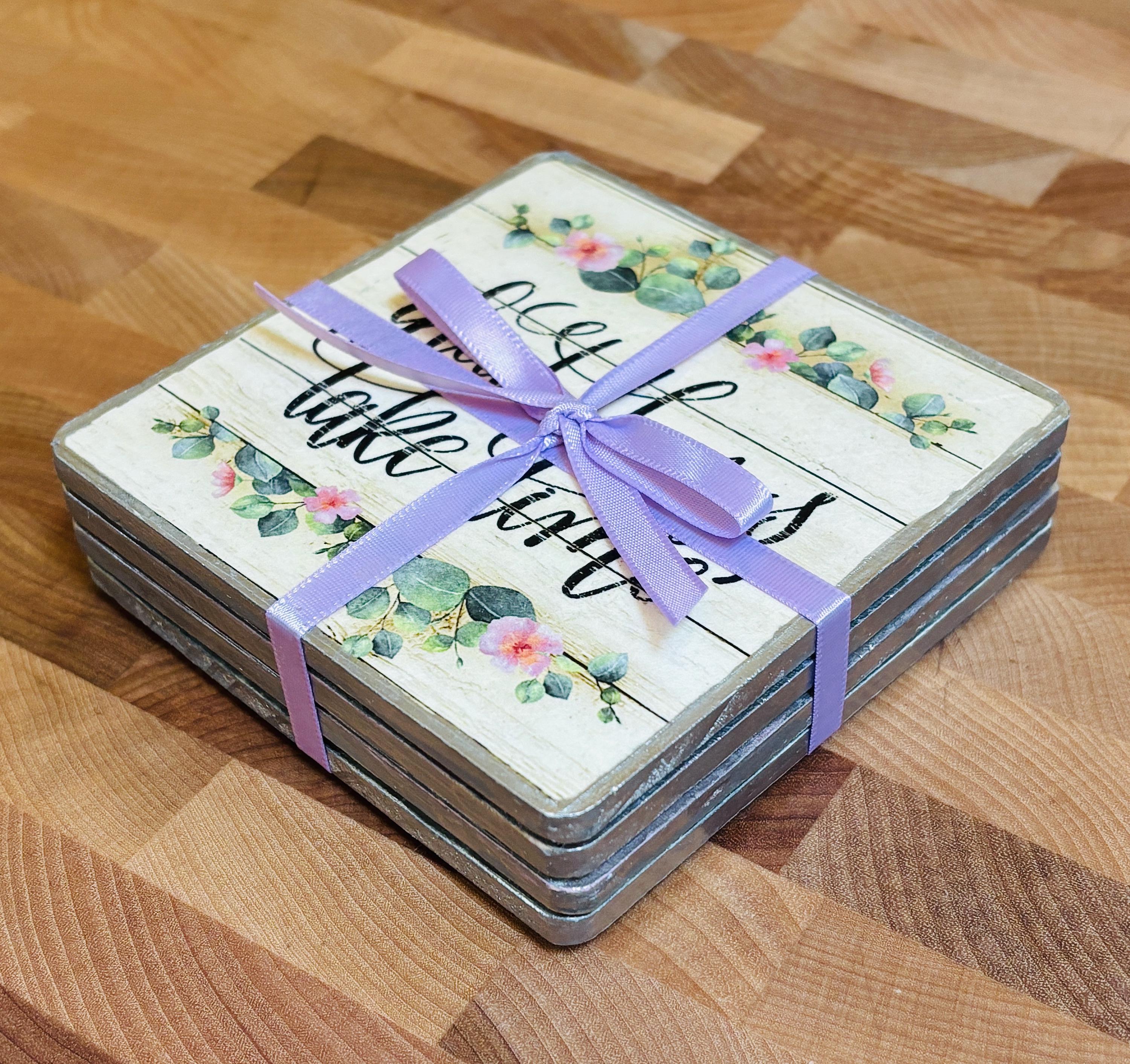 Wood Coasters, Decoupage Art, Inspirational Quotes