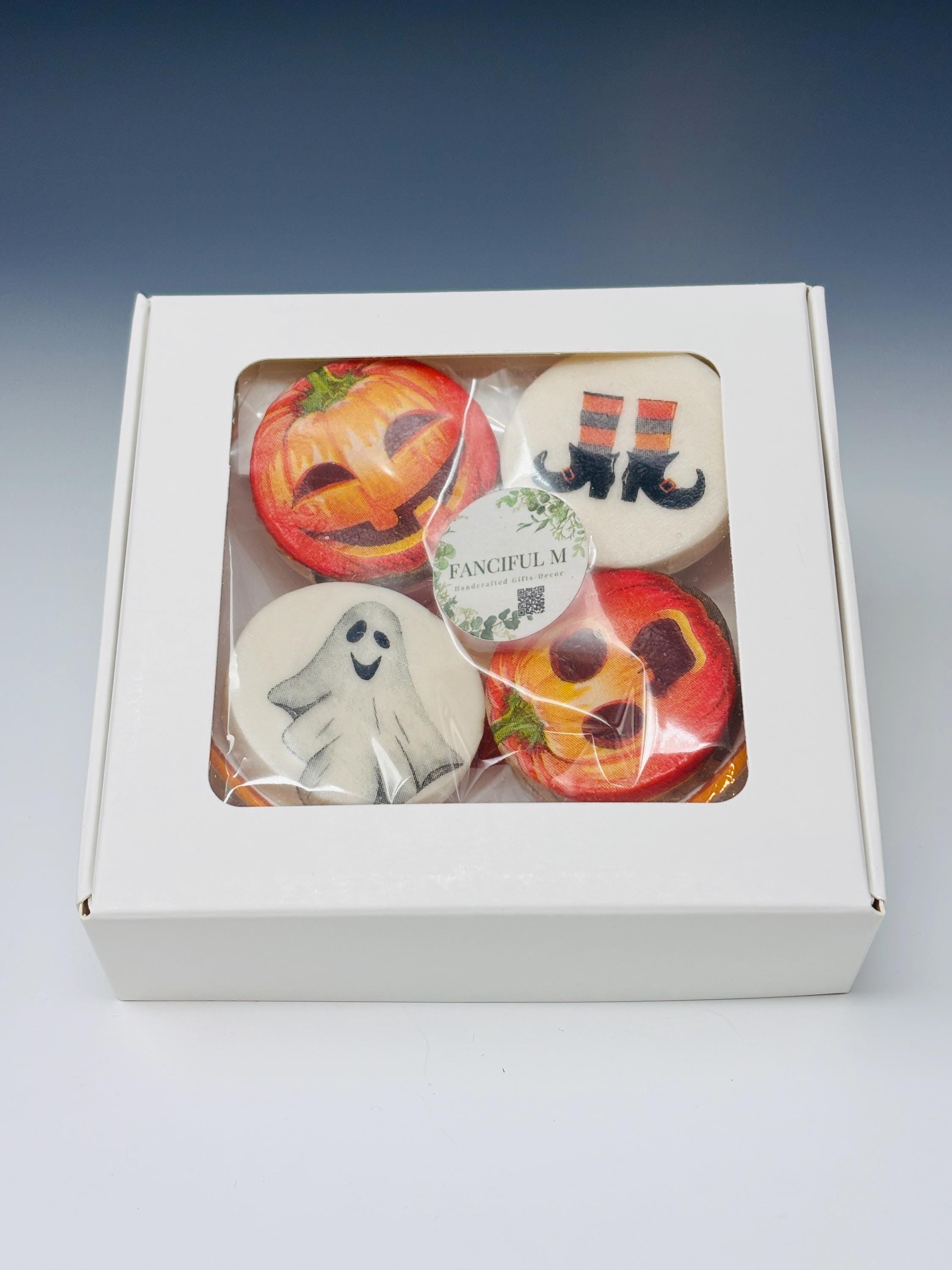 Decorative Mini Soaps, Set of 4, Halloween Pumpkins