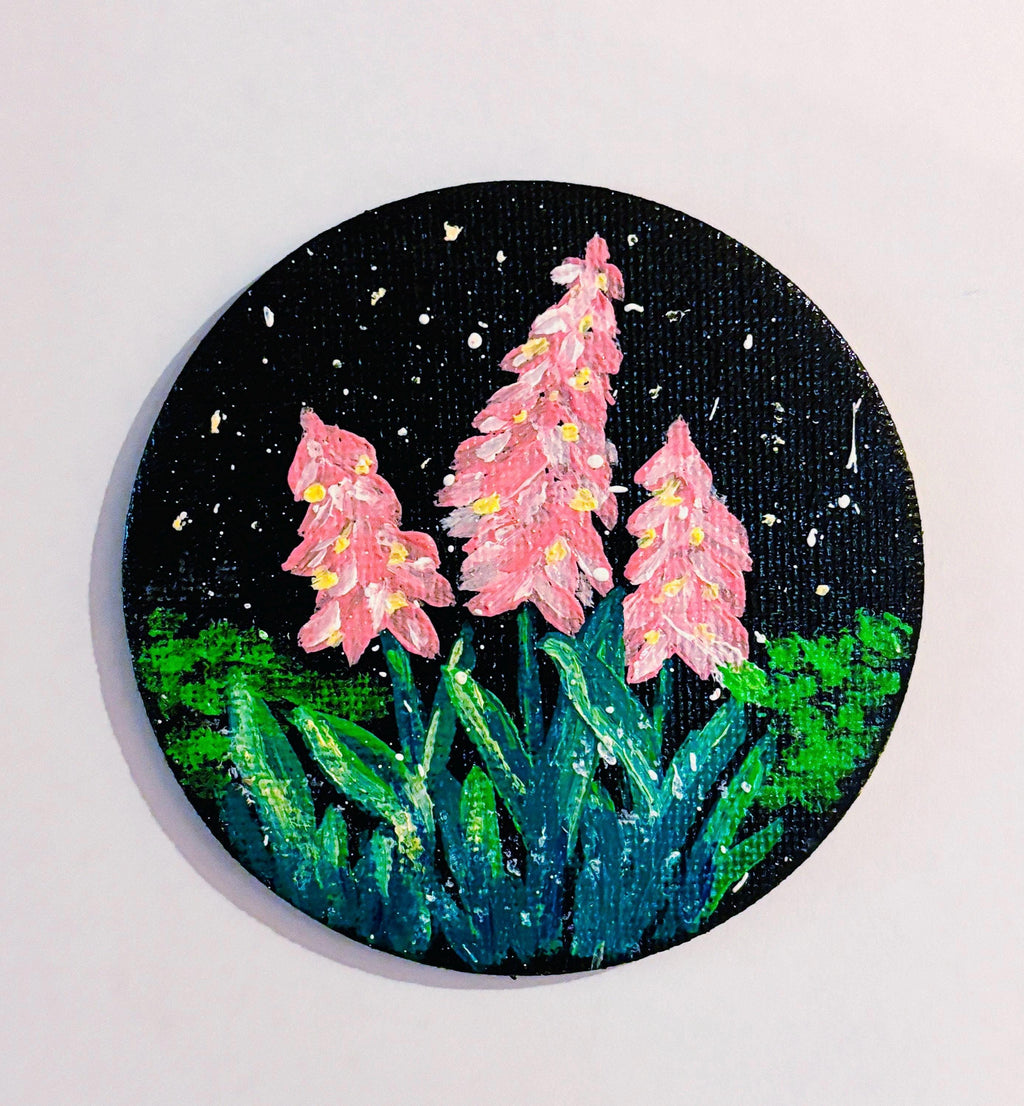 Hand Painted Mini Canvas Magnets, Wildflowers