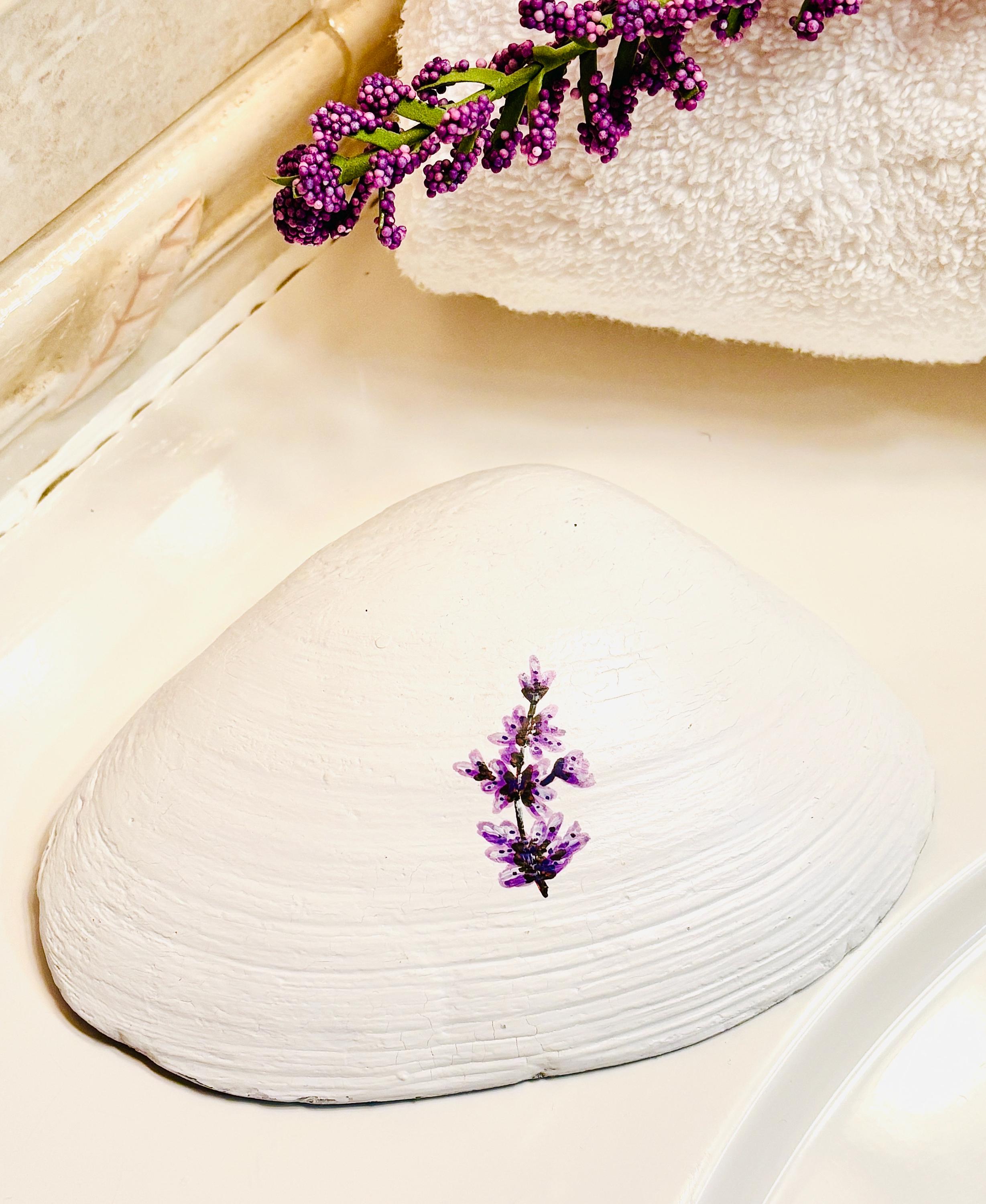 Vanity Ring, Soap or Trinket Dish, Lavender Design