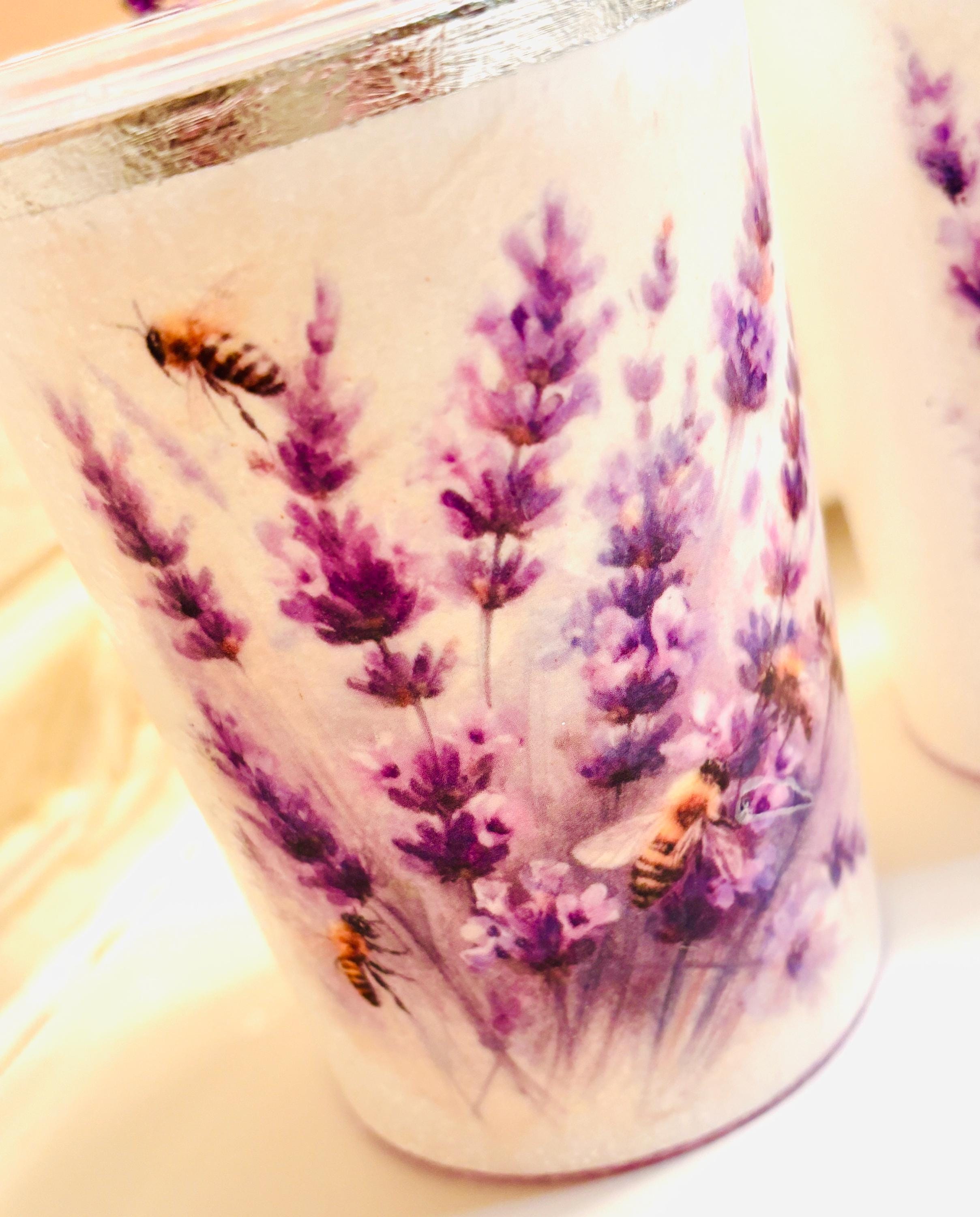 Vanity Soap Dispenser & Toothbrush Holders, Lavender Design
