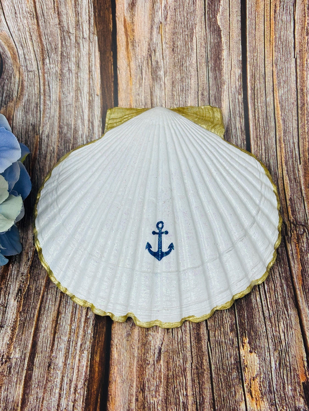 Sea Shell Trinket/Jewelry Dish Decoupage Beach Scene