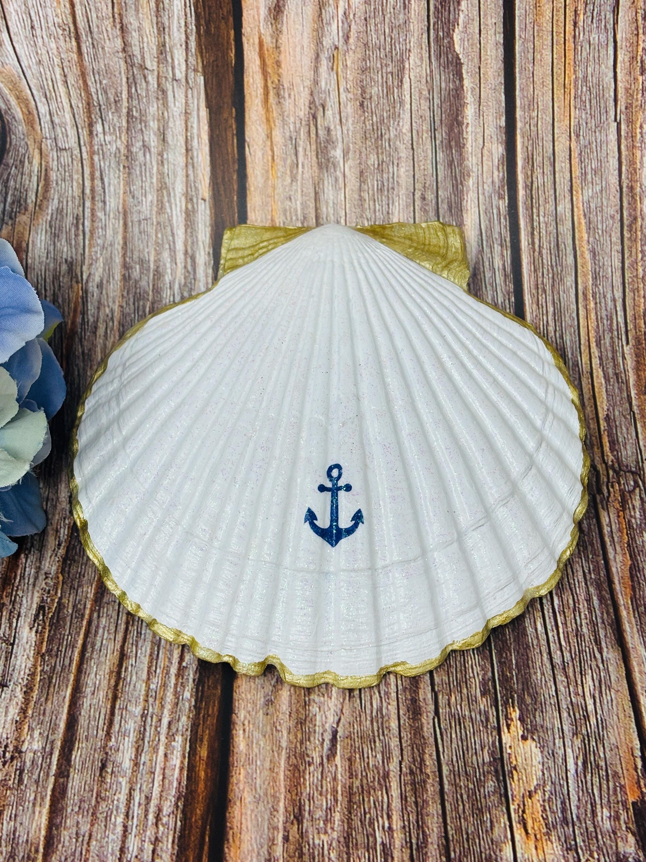 Sea Shell Trinket/Jewelry Dish Decoupage Beach Scene