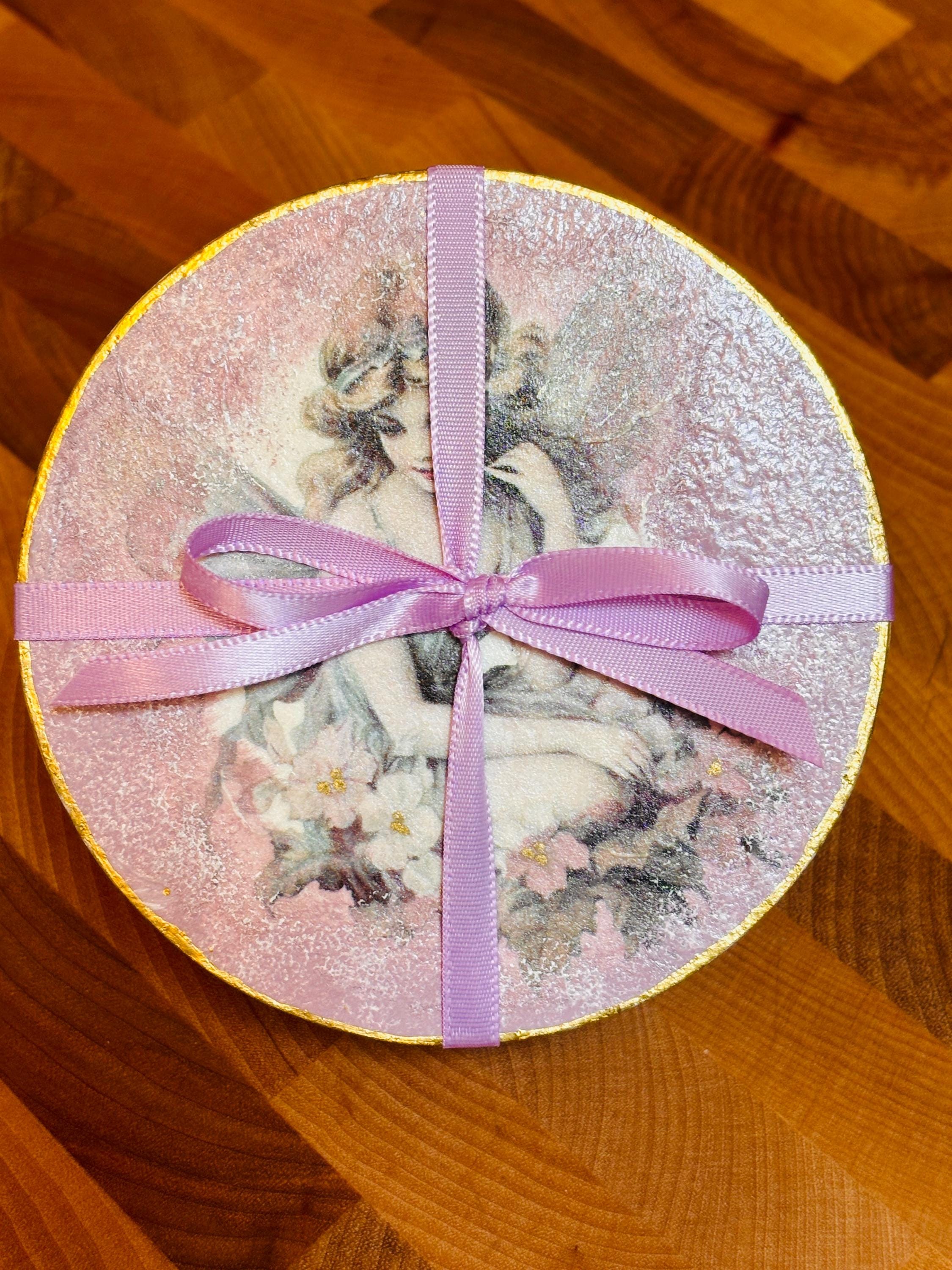 Wood Coasters, Decoupage Art, Enchanting Fairies