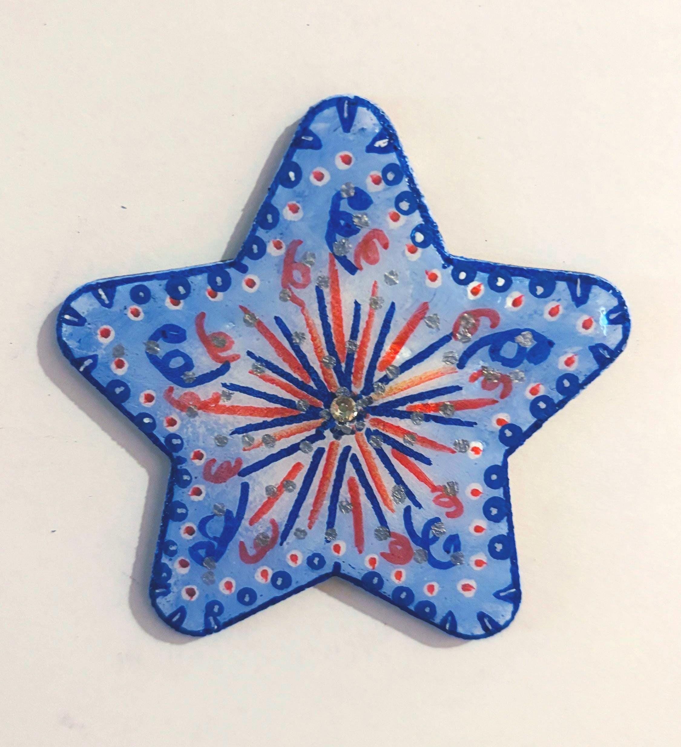 Decoupaged Mini Canvas Magnets, Patriotic 2