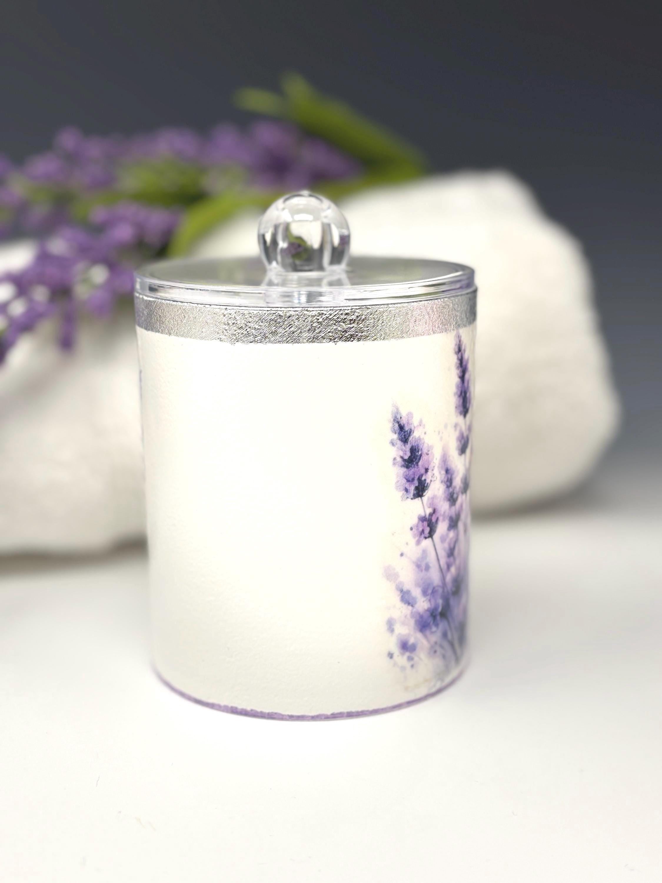 Country Chic Lavender Vanity Jar with Lid, 12 oz.