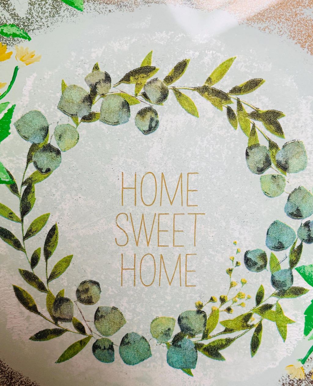 Square 10" Glass Cutting/Cheese Board, Home Sweet Home Design