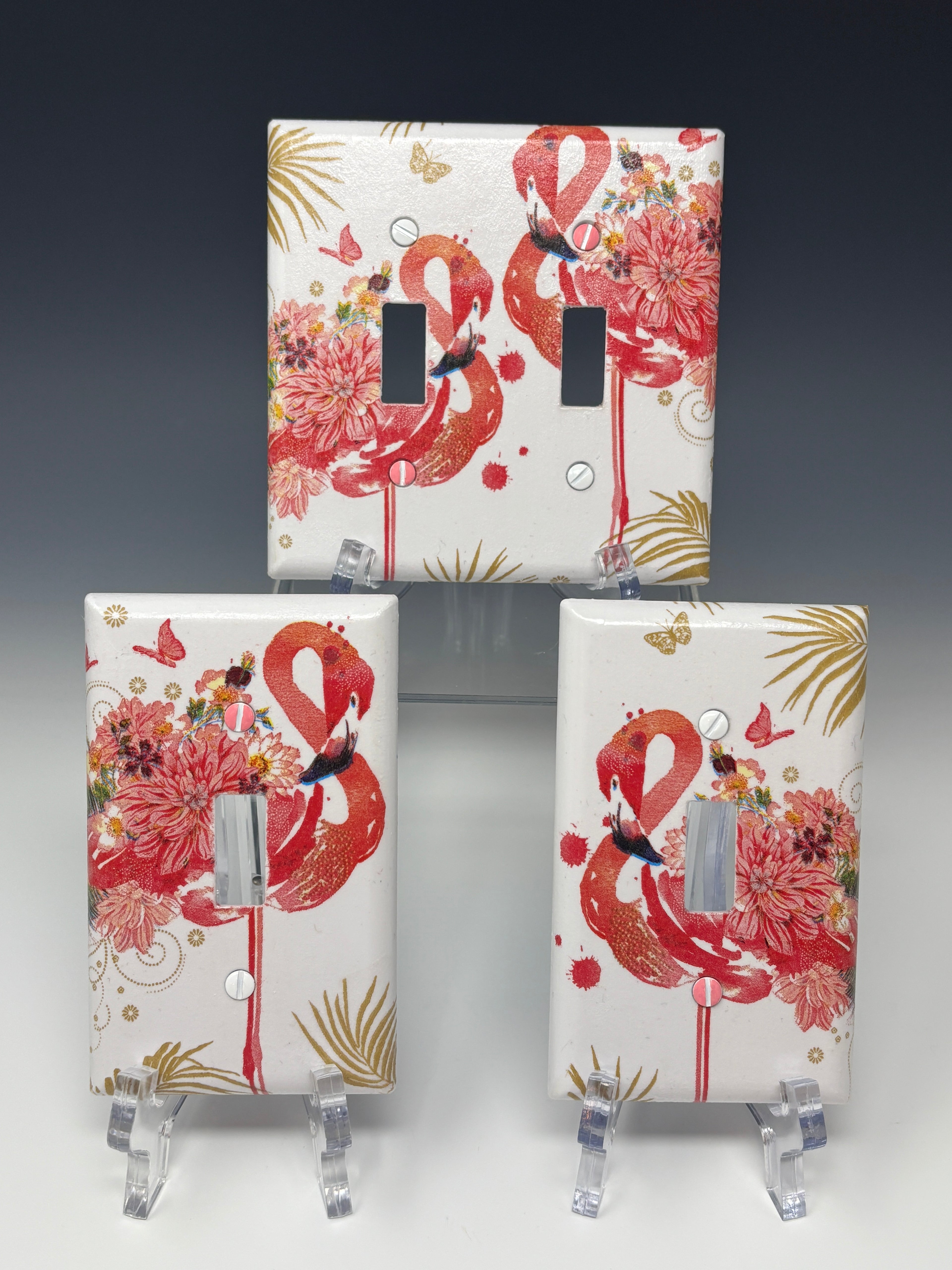 Decorative Light Outlet Cover Wall Plates, Flamingo