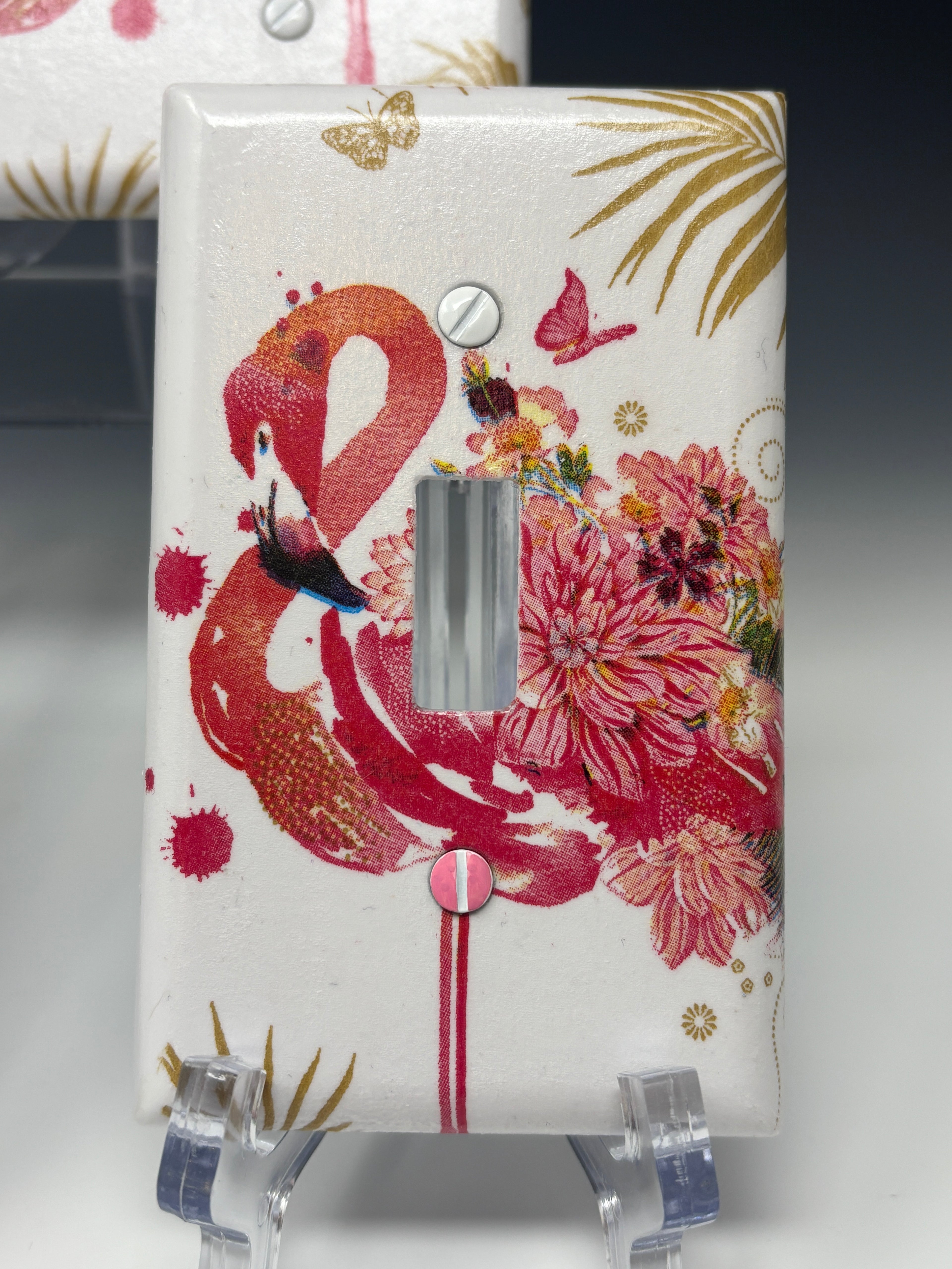 Decorative Light Outlet Cover Wall Plates, Flamingo