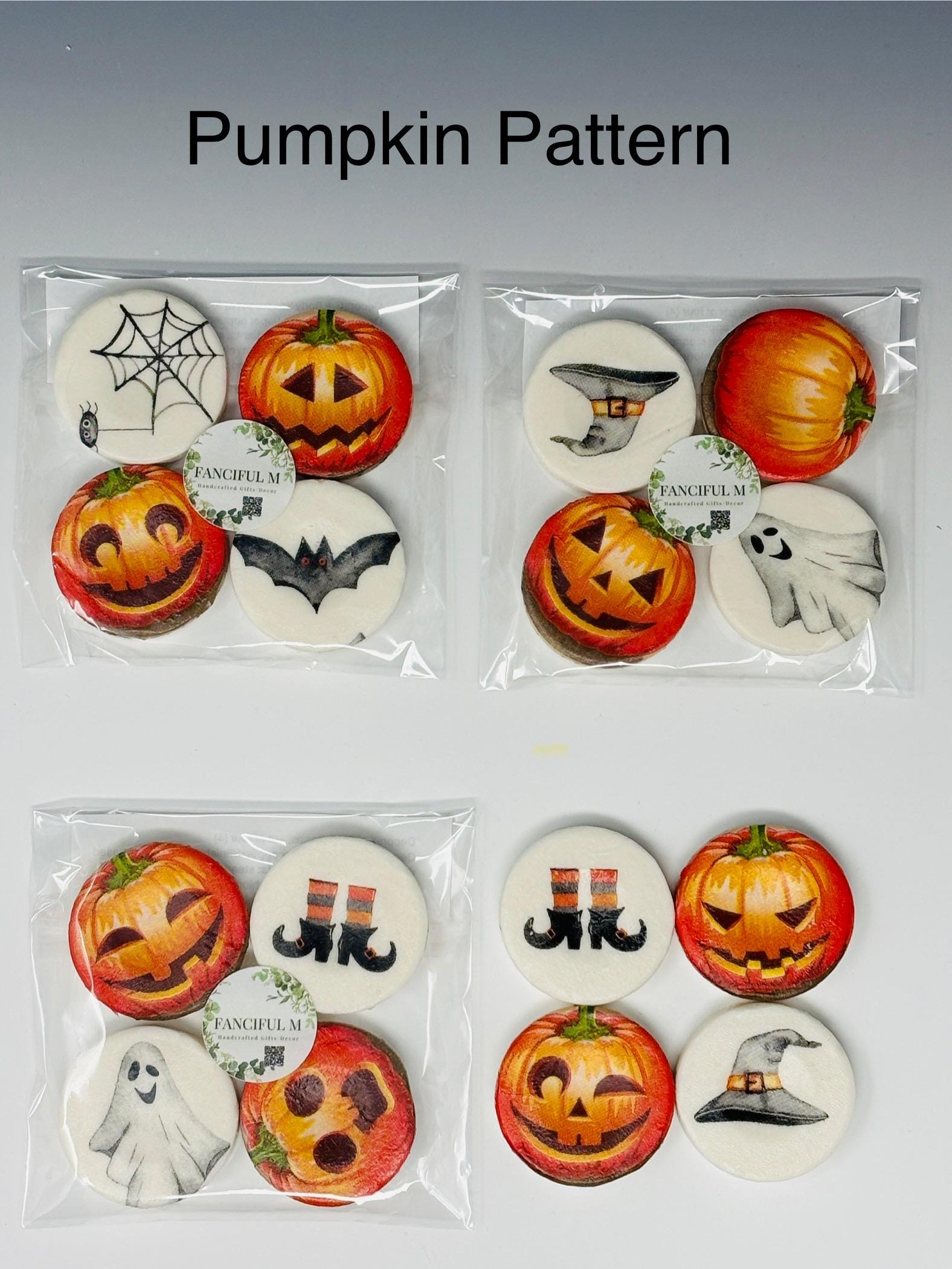 Decorative Mini Soaps, Set of 4, Halloween Pumpkins