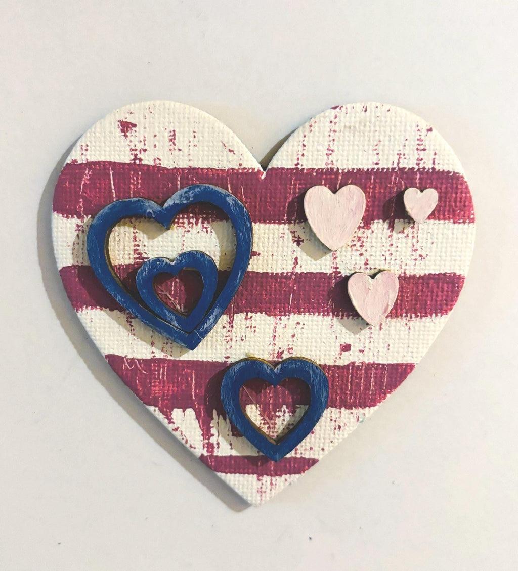 Decoupaged Mini Canvas Magnets, Patriotic 2