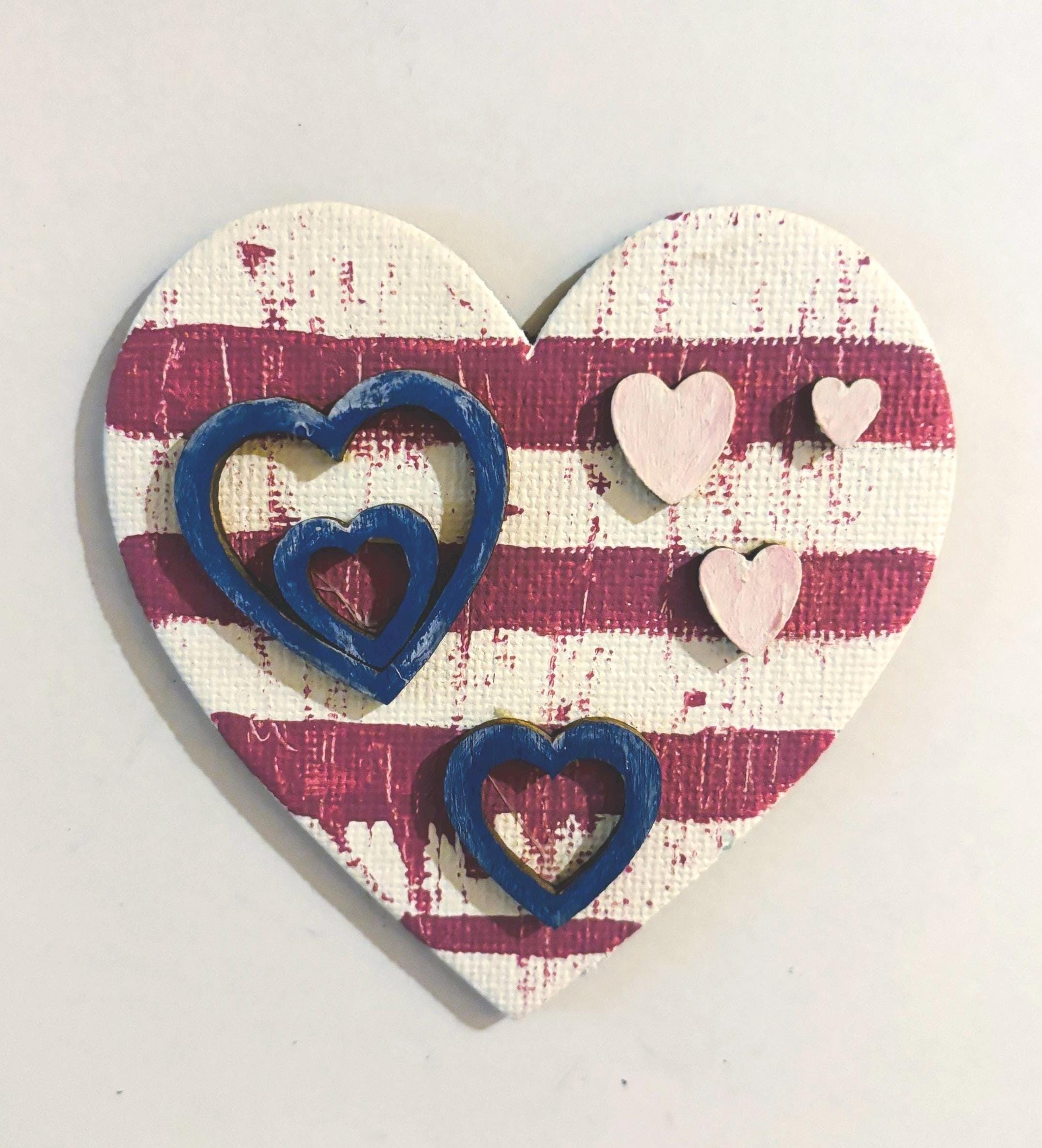 Decoupaged Mini Canvas Magnets, Patriotic 2