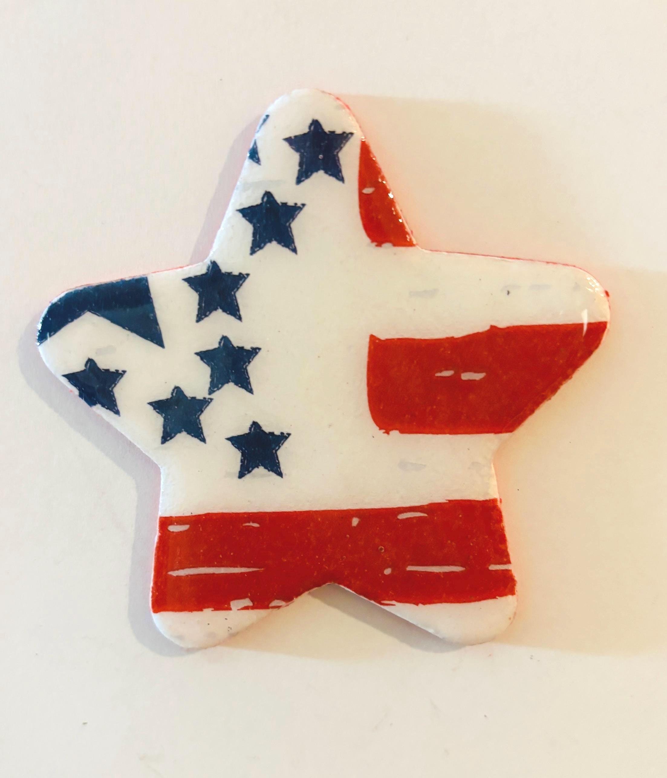 Decoupaged Mini Canvas Magnets, Patriotic