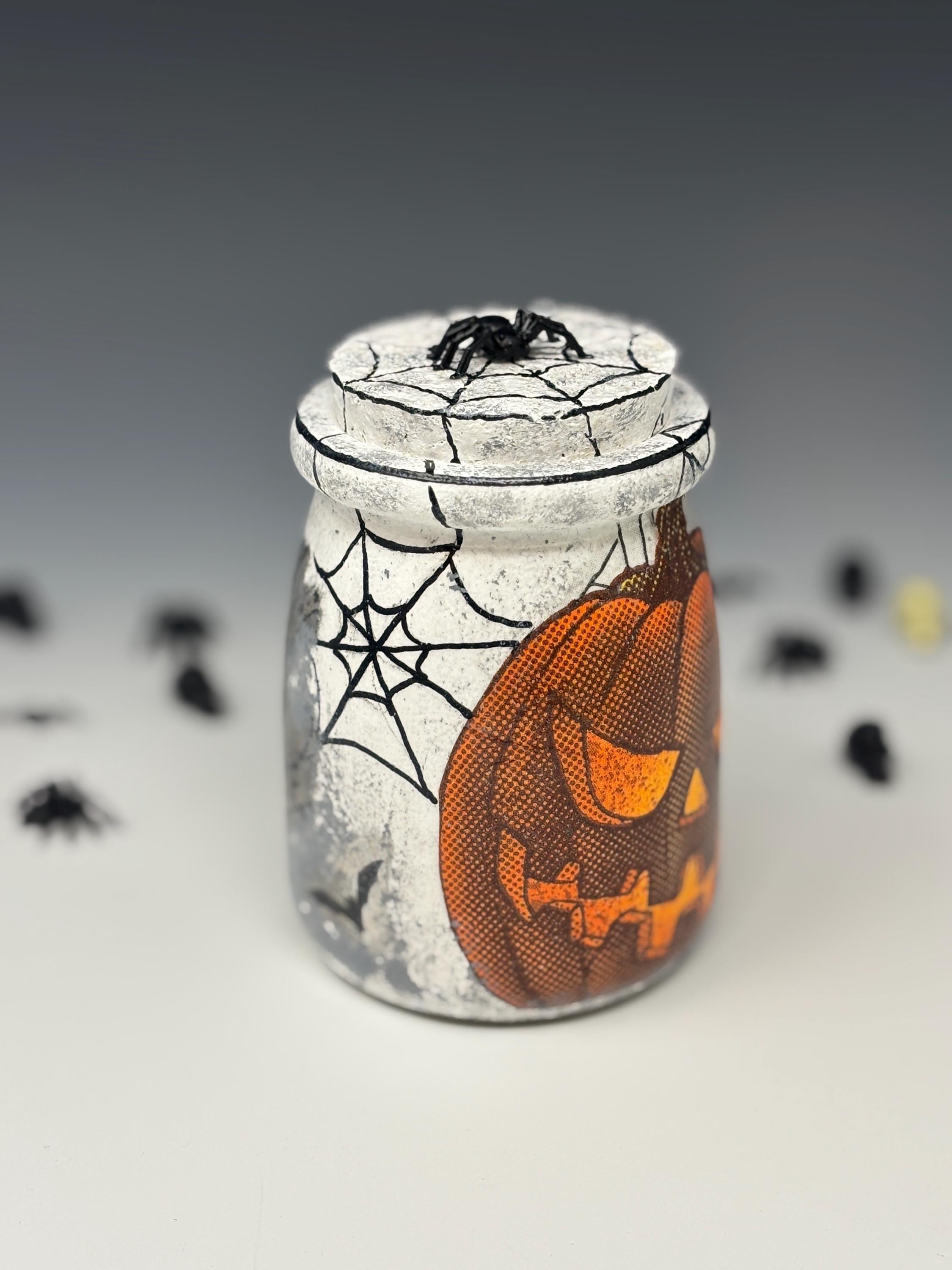 Small Glass Candy Jar, Halloween
