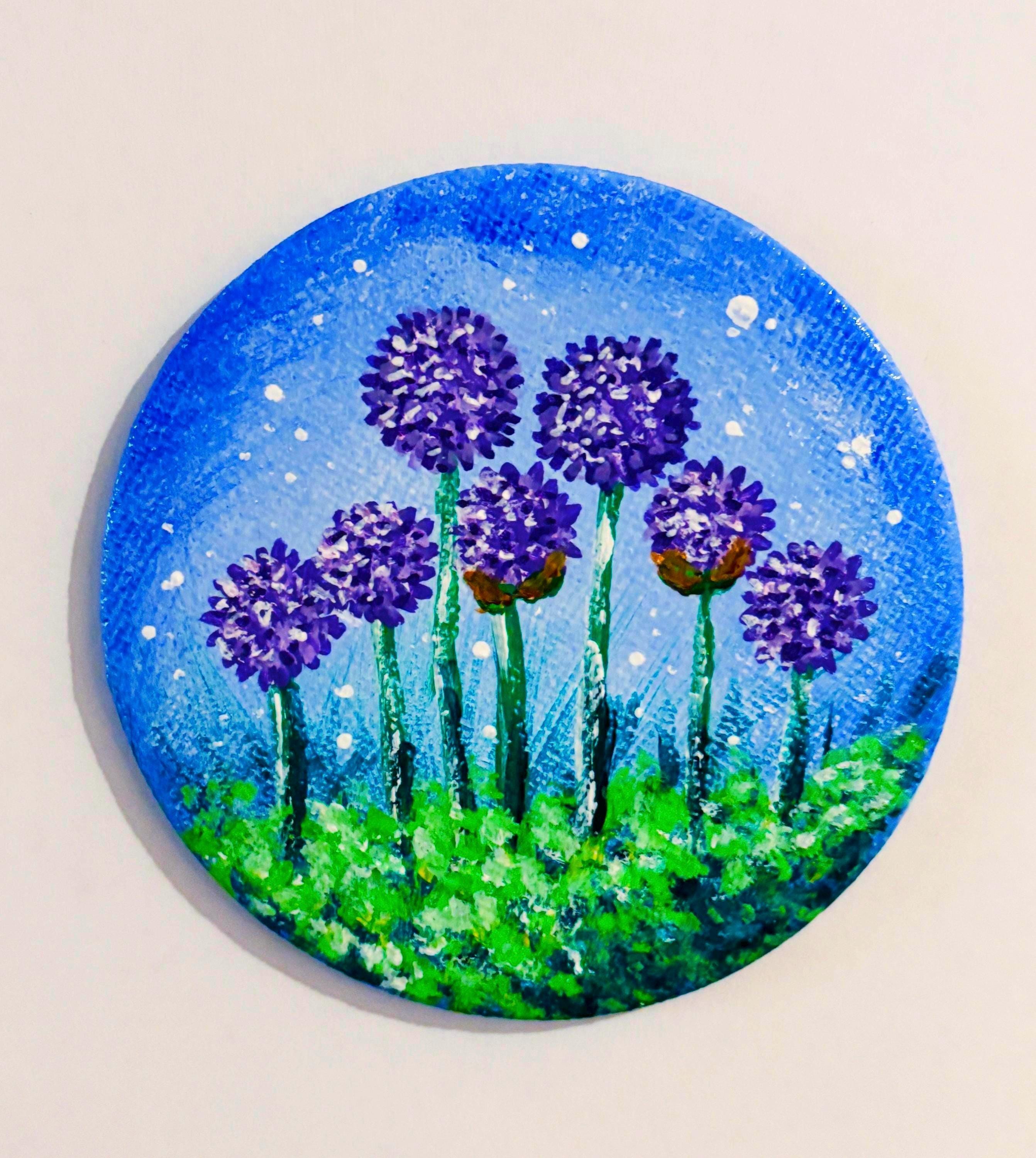 Hand Painted Mini Canvas Magnets, Wildflowers