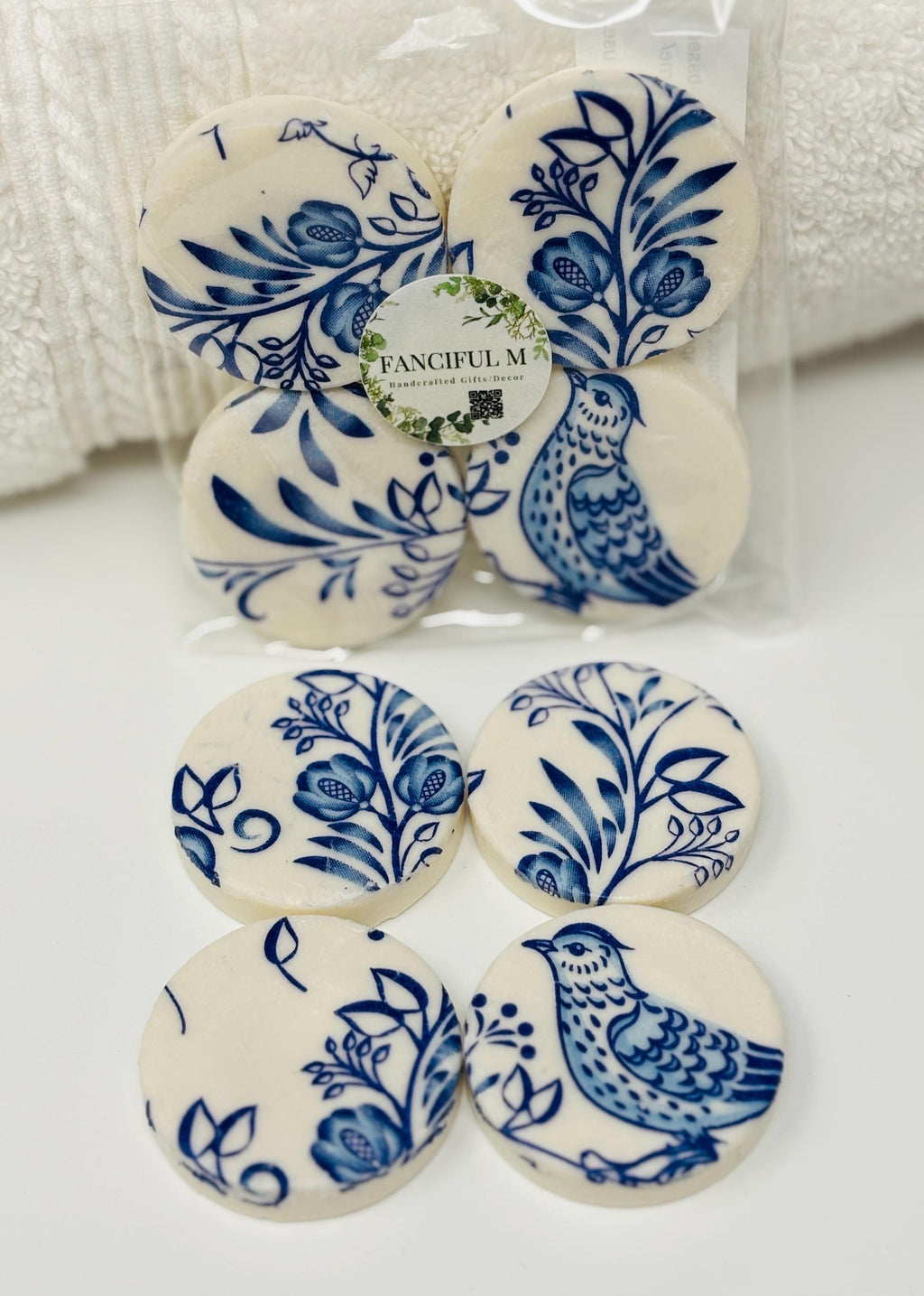 Decorative Mini Soaps, Set of 4, Blue Bird