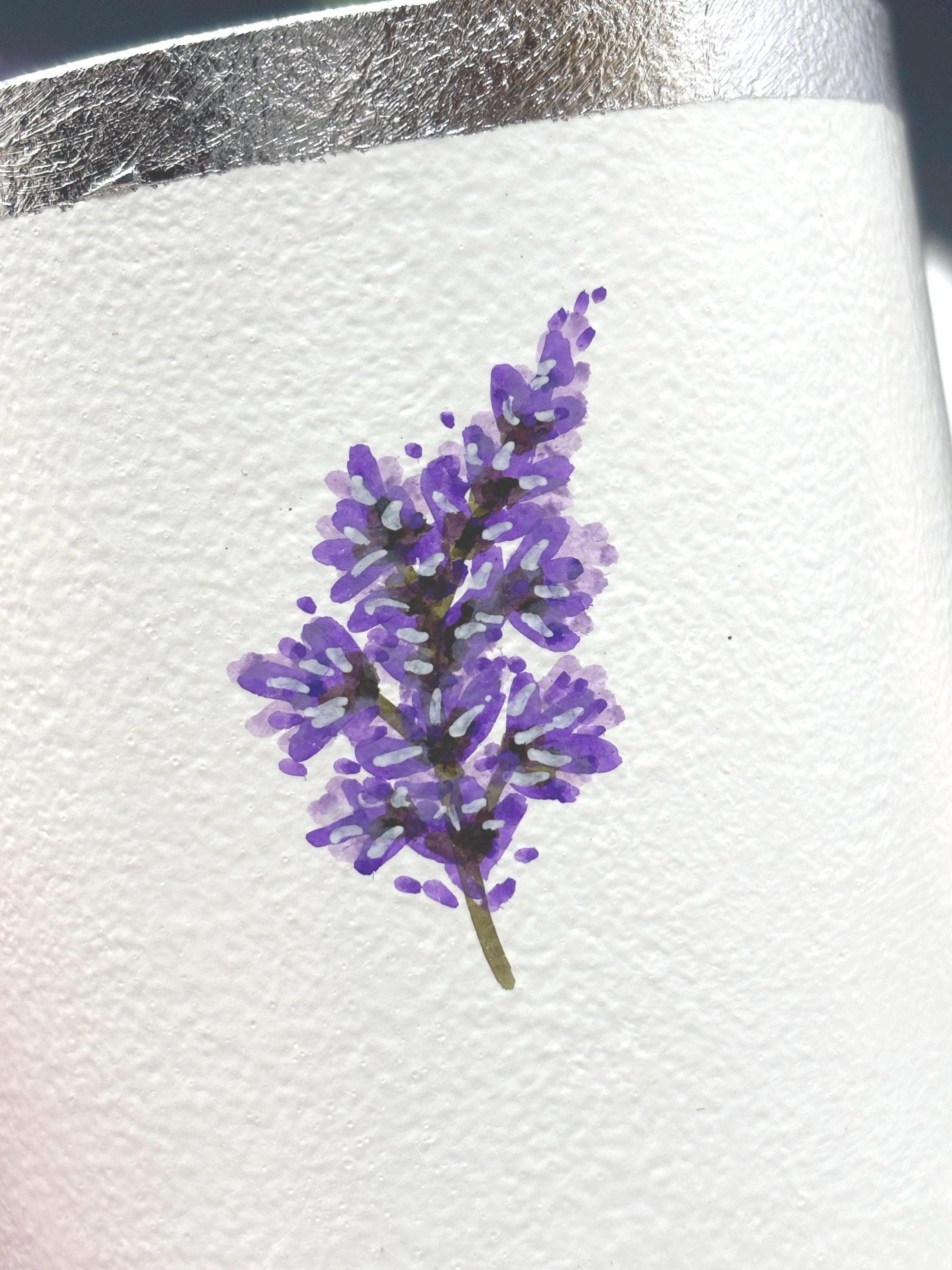 Vanity Jar with Lid, 12 oz., Lavender Design