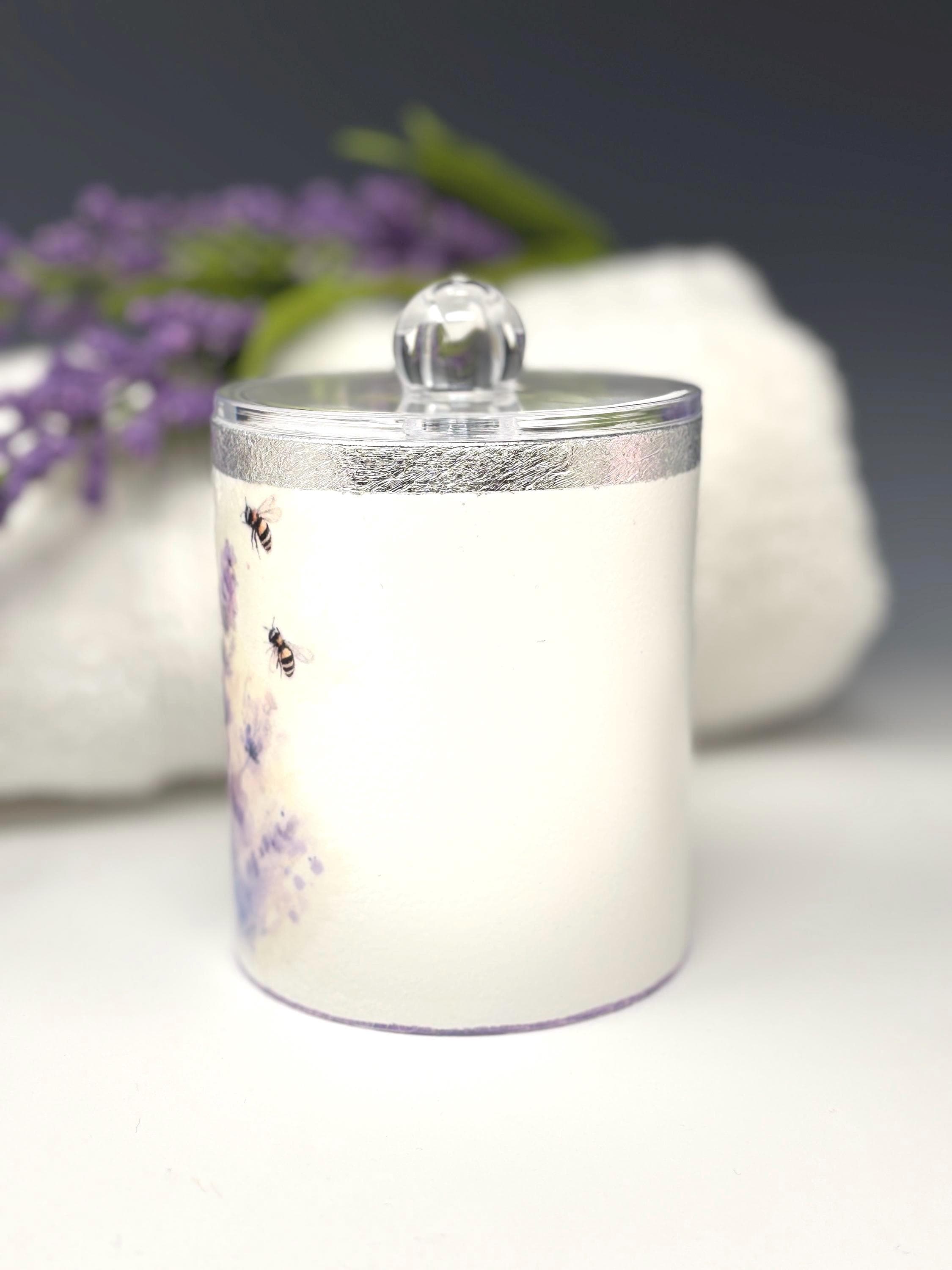 Country Chic Lavender Vanity Jar with Lid, 12 oz.