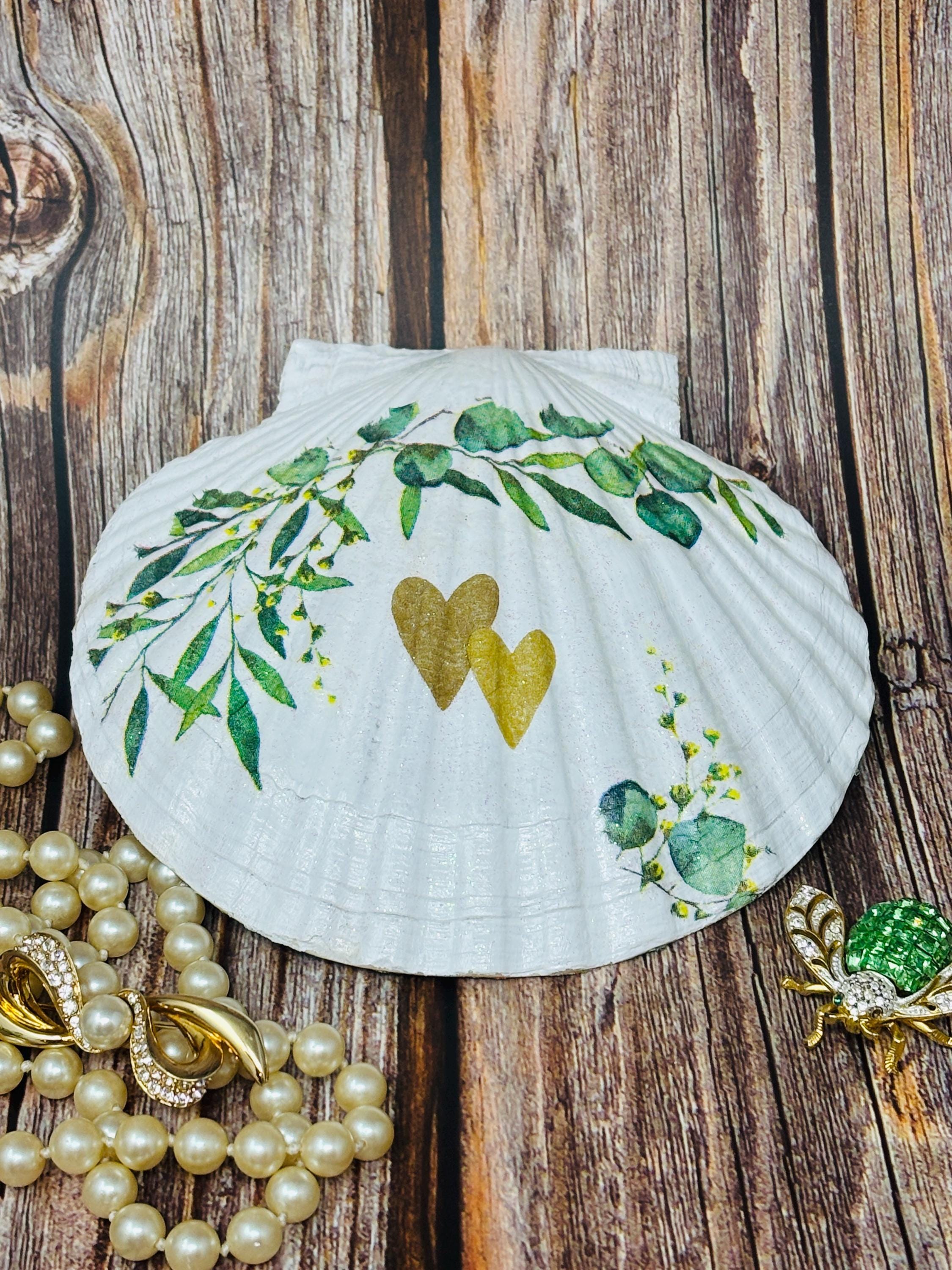 Sea Shell Trinket/Jewelry Dish Decoupage "Best Day Ever"