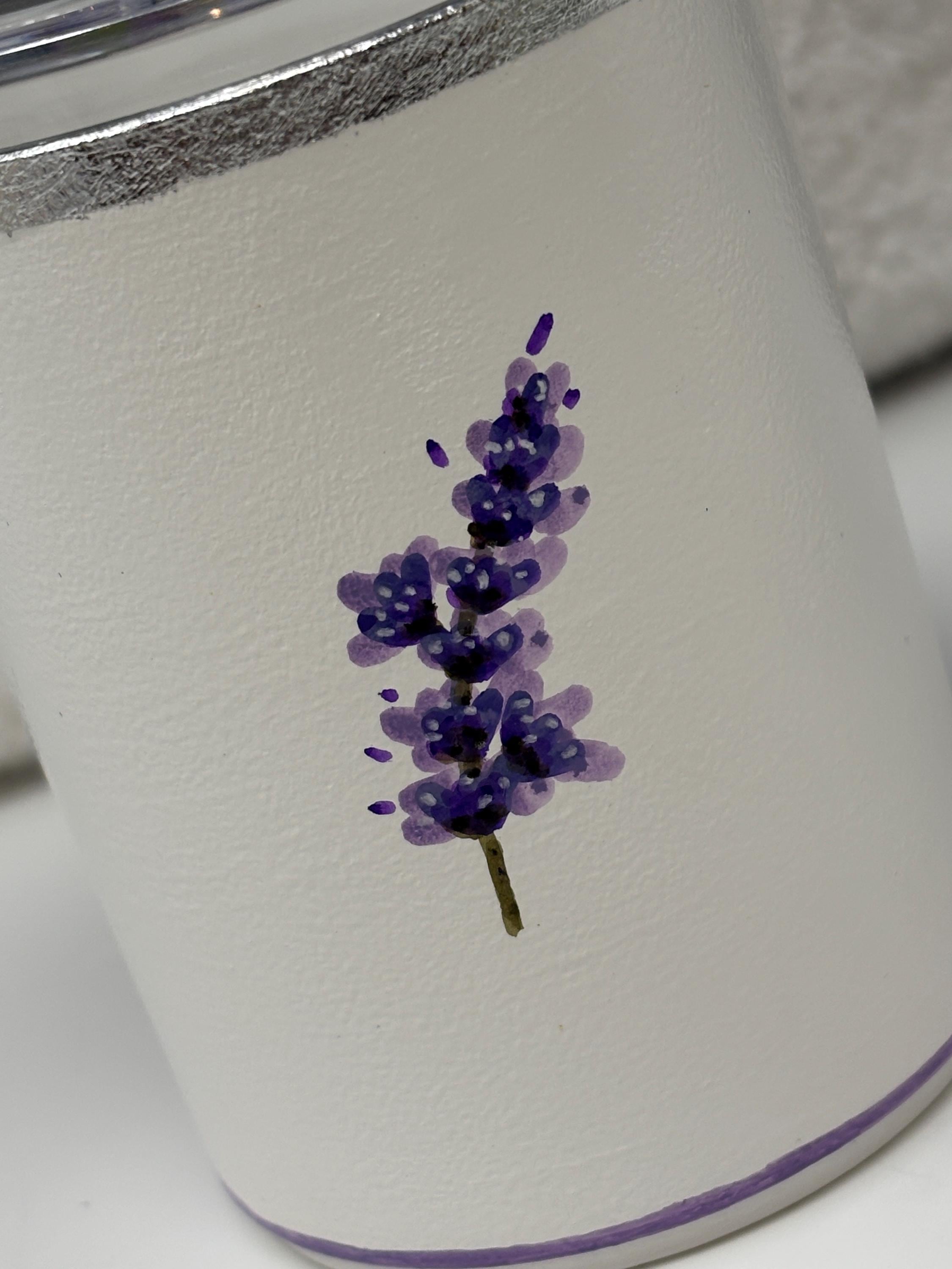 Vanity Jars with Lids, 10 oz. Set of 2, Lavender Design
