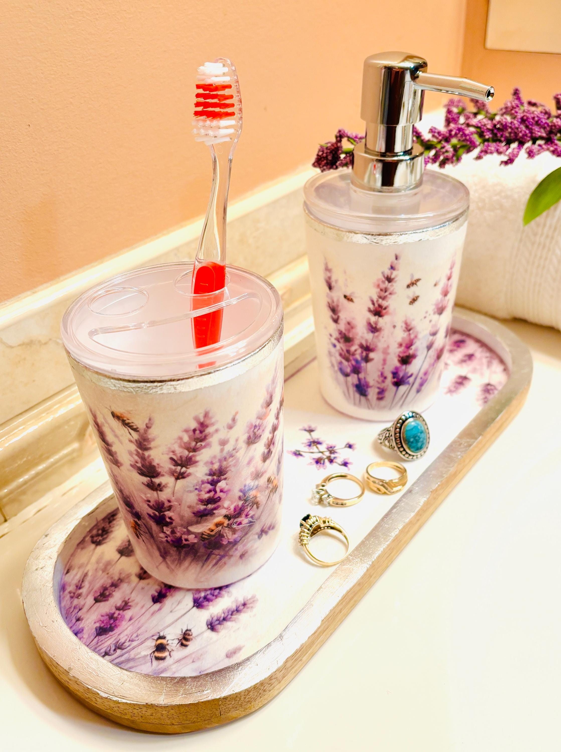 Vanity Tray, Lavender Design