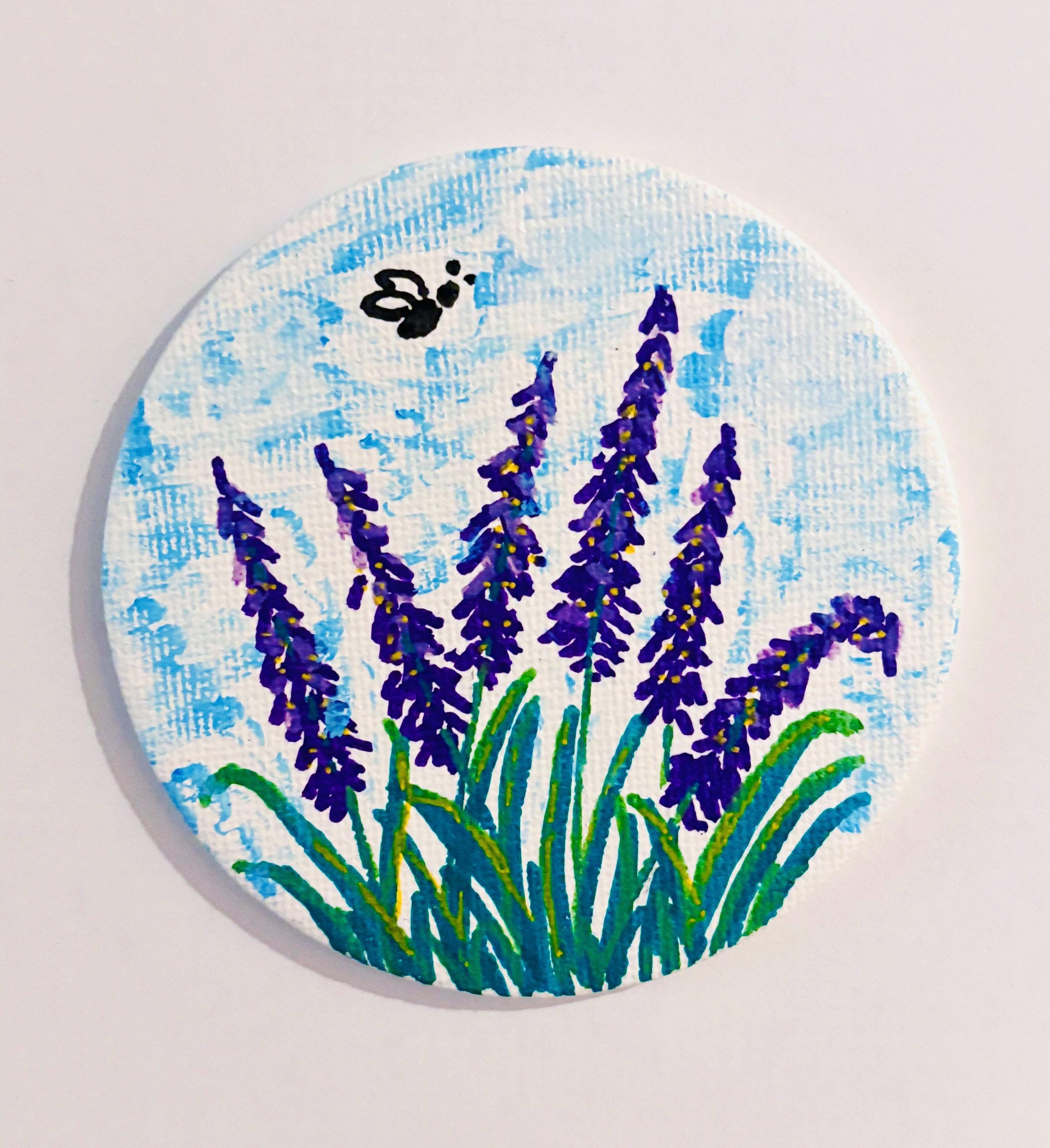 Hand Painted Mini Canvas Magnets, Wildflowers