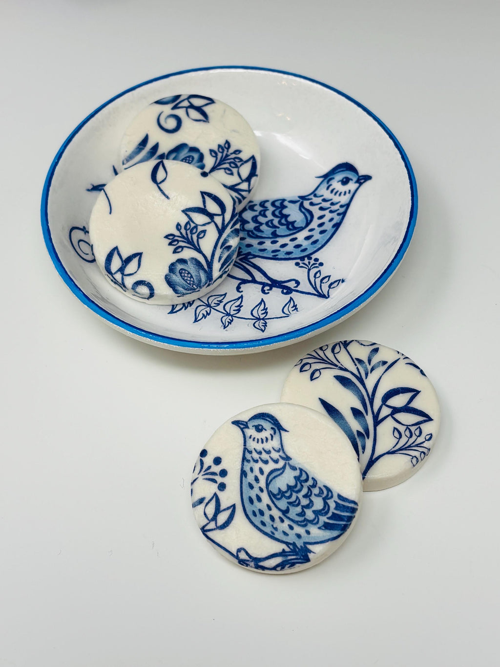 Decorative Mini Soaps, Set of 4, Blue Bird
